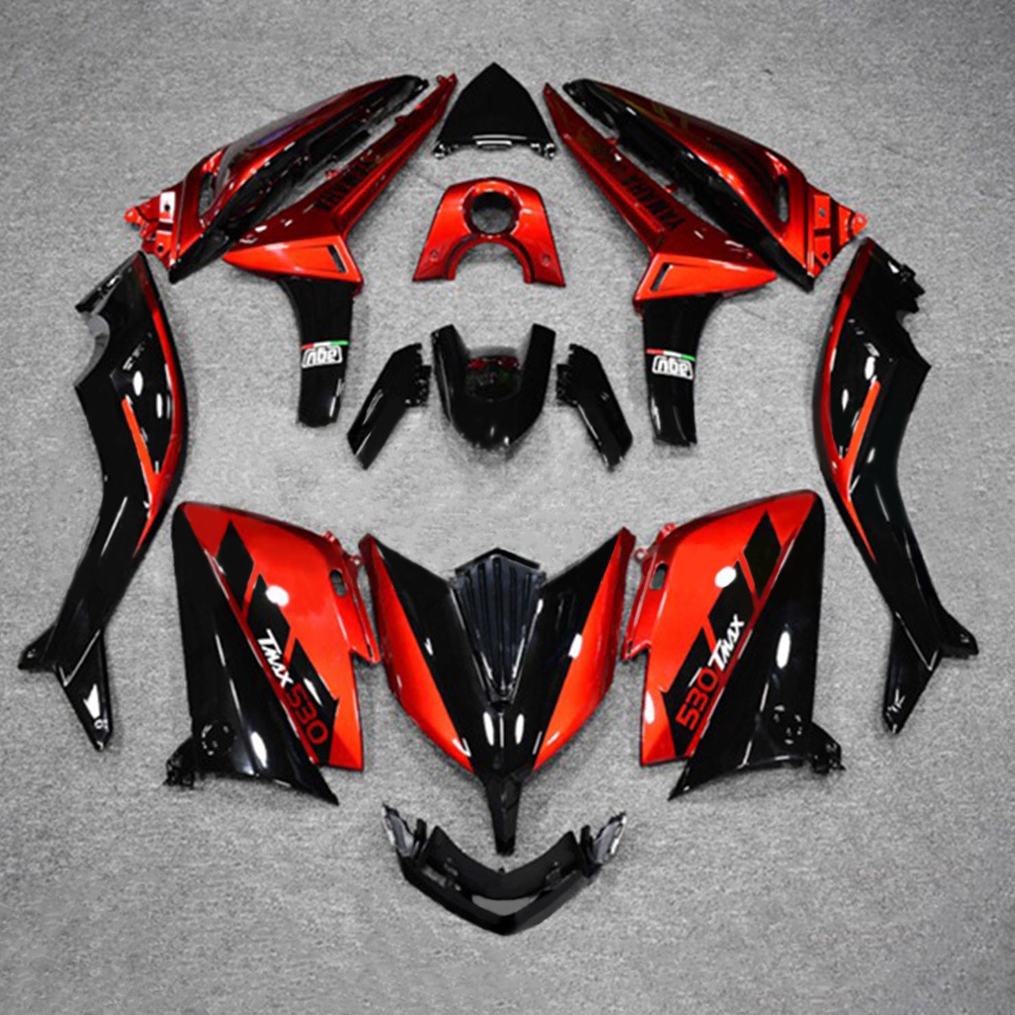 Amotopart 2015-2016 Yamaha T-Max TMAX530 Fairing Gloss Black&Red Kit