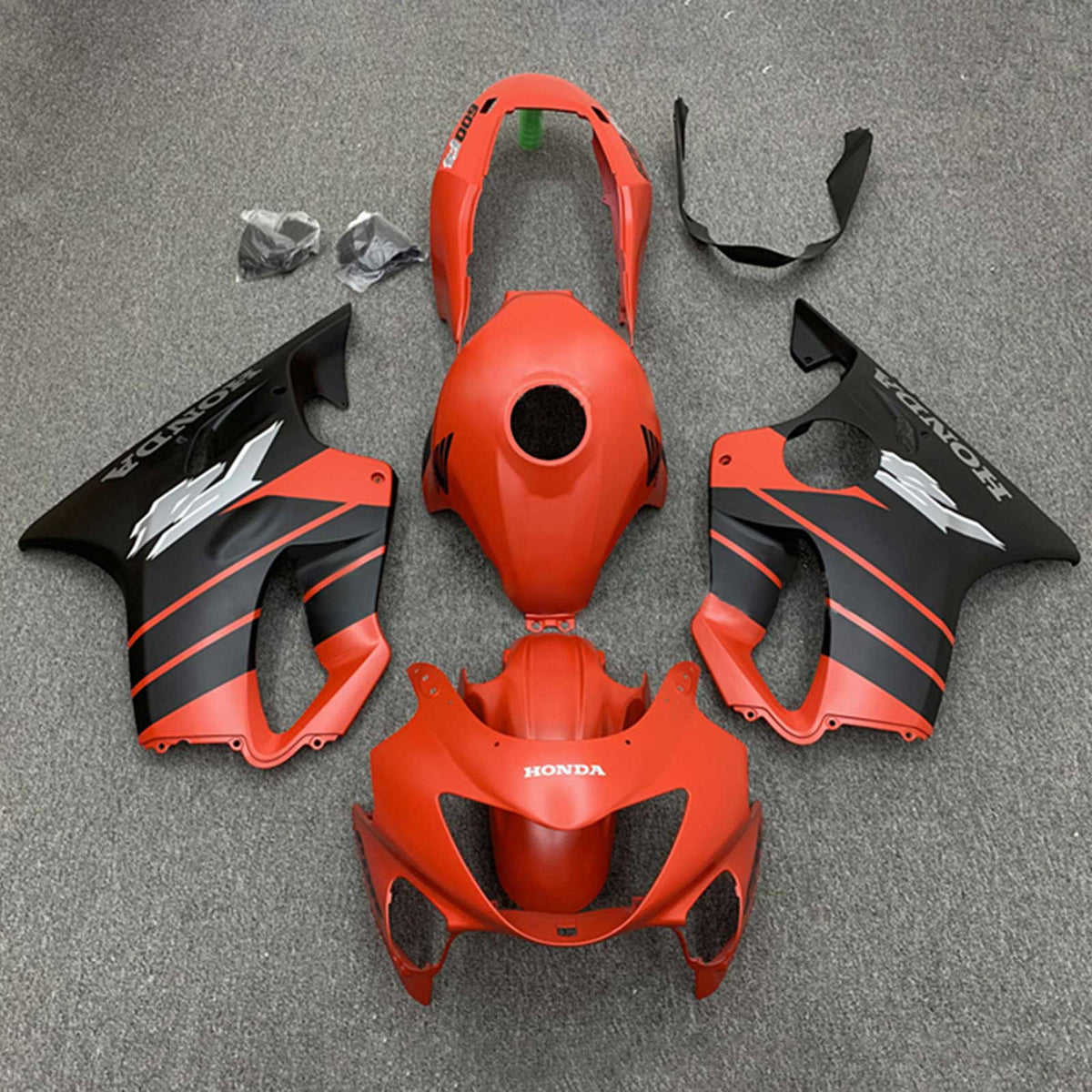 Amotopart 2004-2007 CBR600 F4i Honda Kit de carenado negro mate y rojo