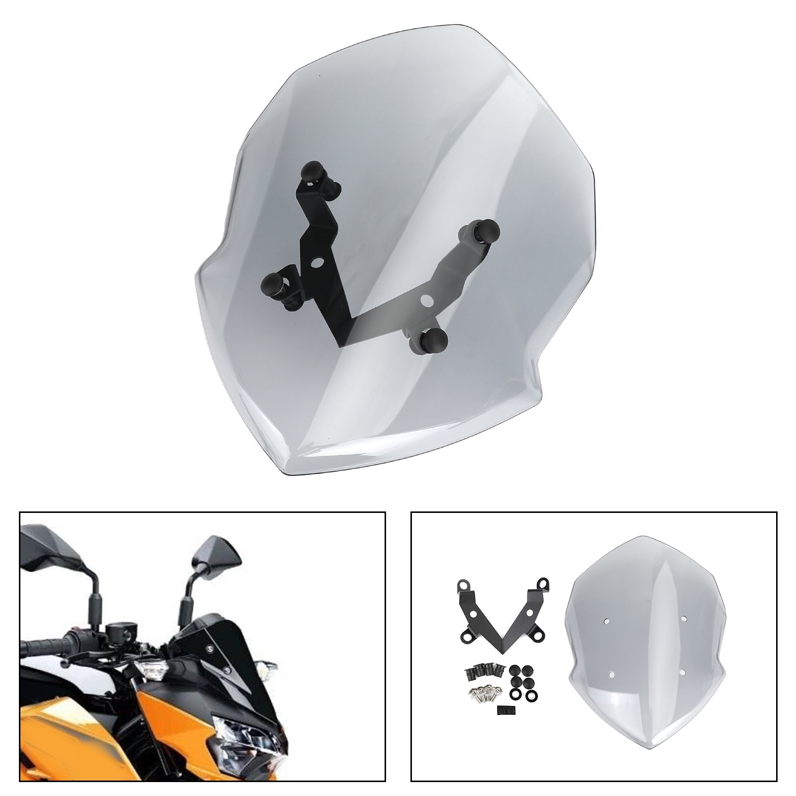 19-20 Kawasaki Z125 ABS 4mm Motorcycle Windscreen Screen Windshield