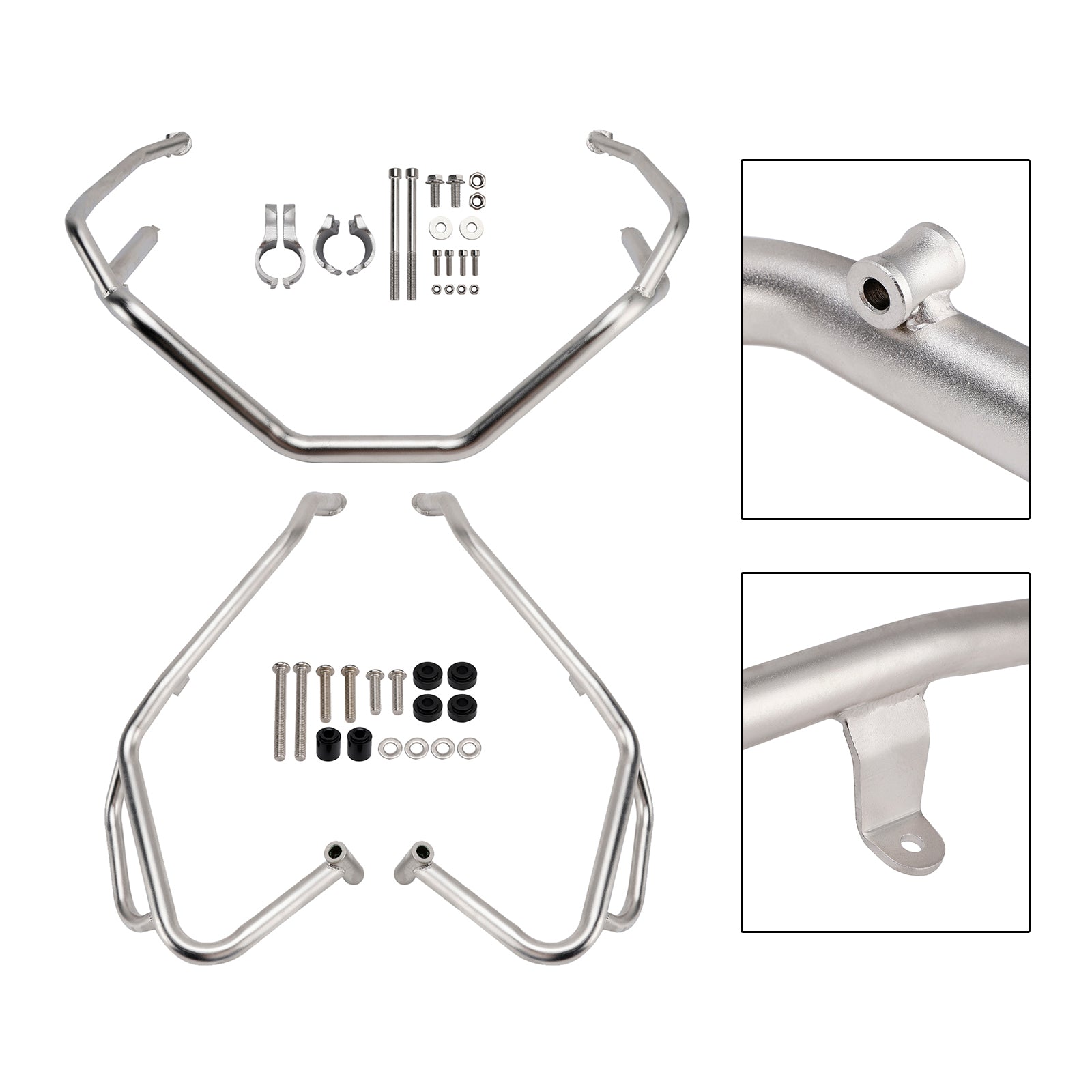 Honda X-Adv 750 2025+ Upper + Lower Engine Guard Frame Crash Bar Kit Silver