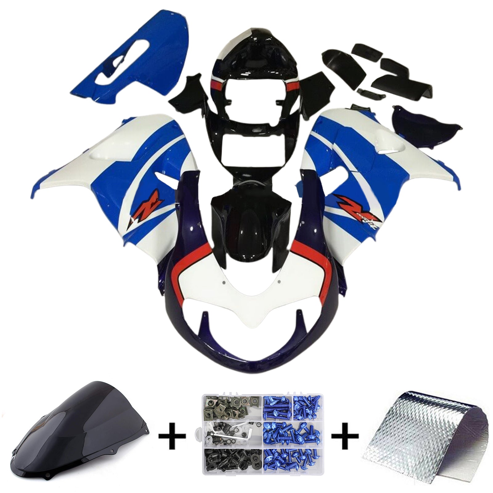 Amotopart 1998–2003 TL1000R Suzuki Blue&amp;White Style6 Verkleidungsset