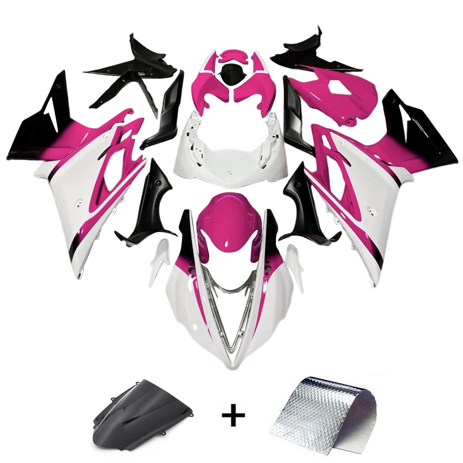 Amotopart Triumph Daytona 675 2013-2017 Pink&White Fairing Kit