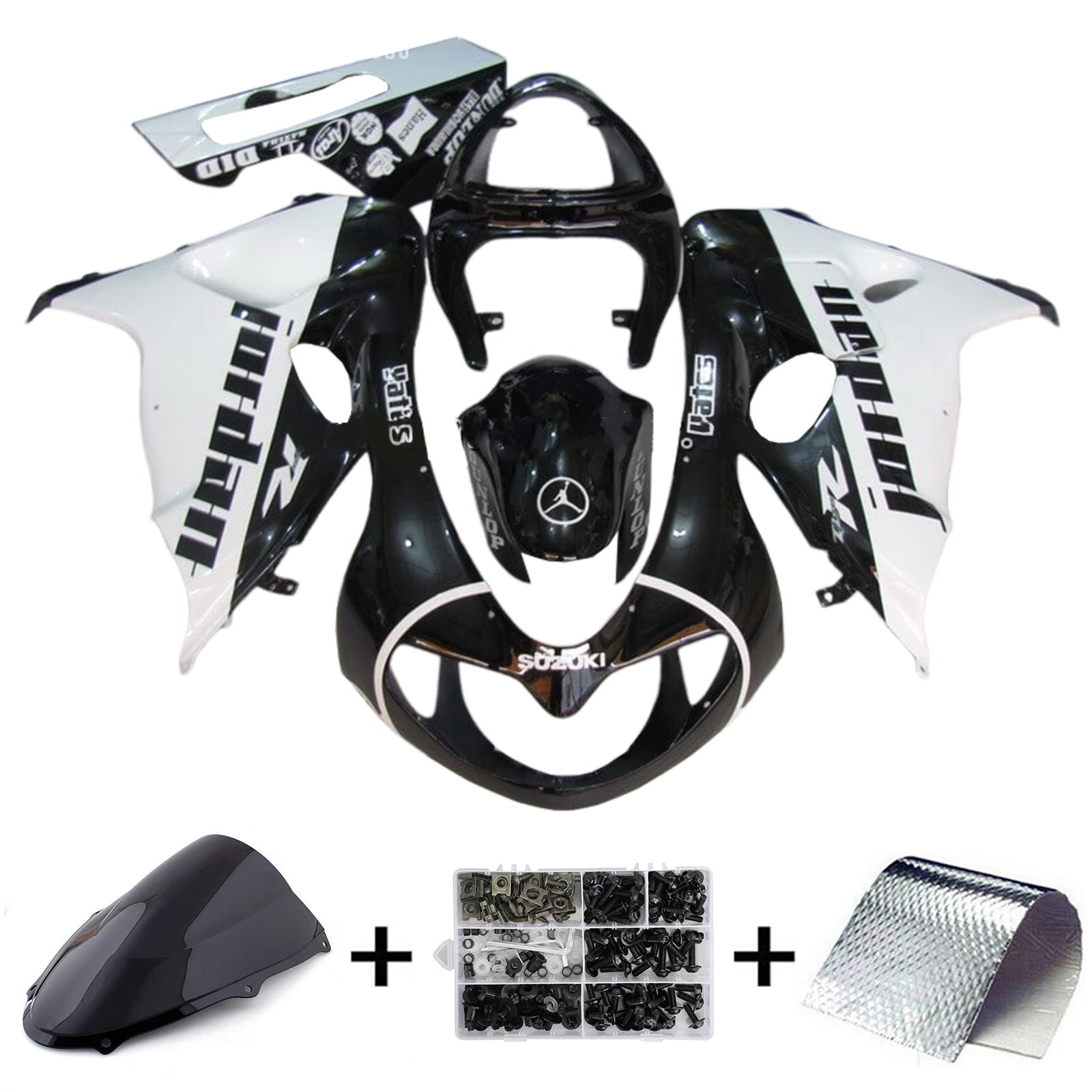 Amotopart 1998-2003 TL1000R Suzuki Black&White Fairing Kit