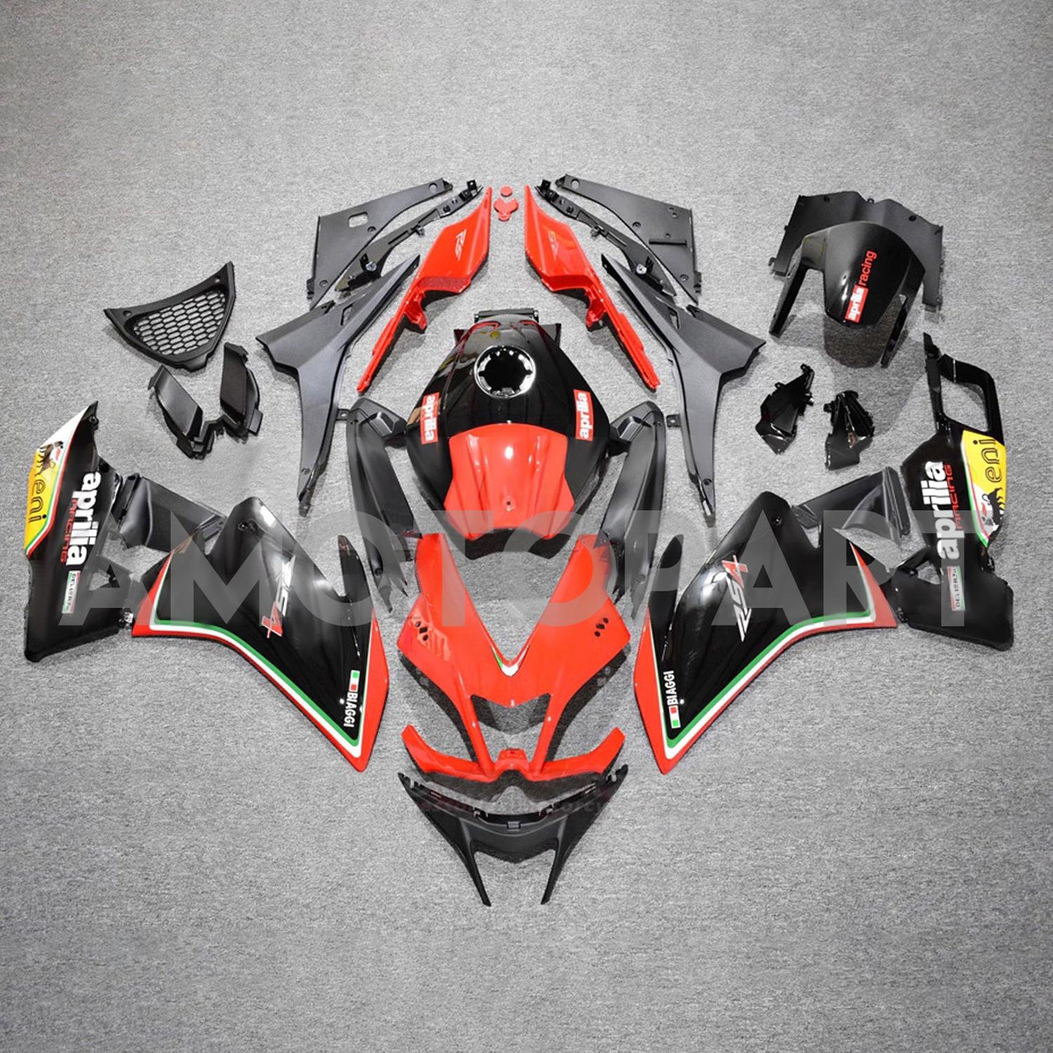 AMOTOPART 2012-2016 APRILIA RS4 / 125 /50 GLORSY RED BLACK FAIRING KIT
