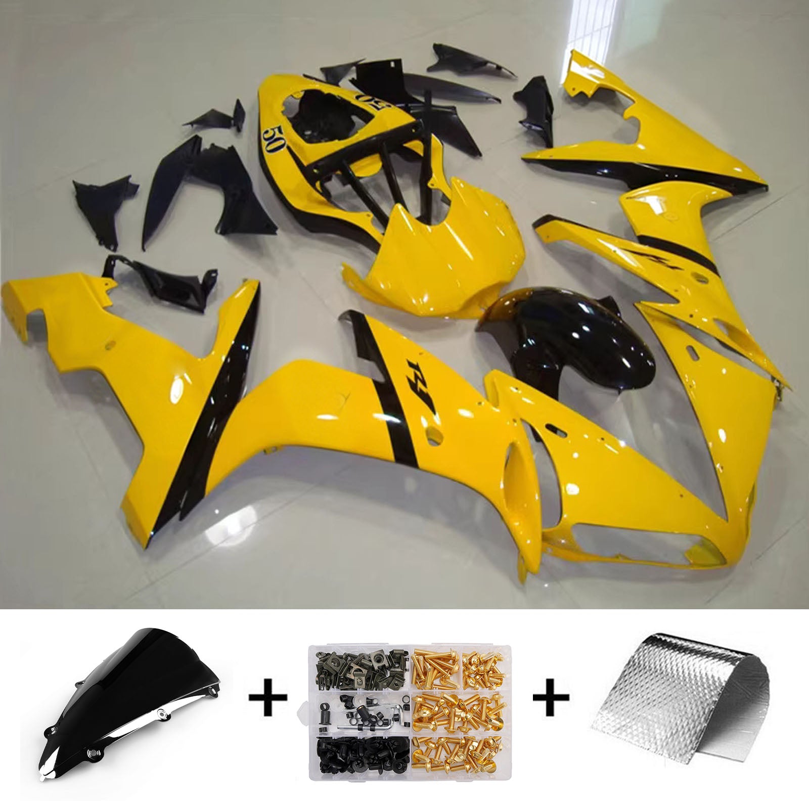Amotopart 2004-2006 Yamaha YZF 1000 R1 Yellow Fairing Kit