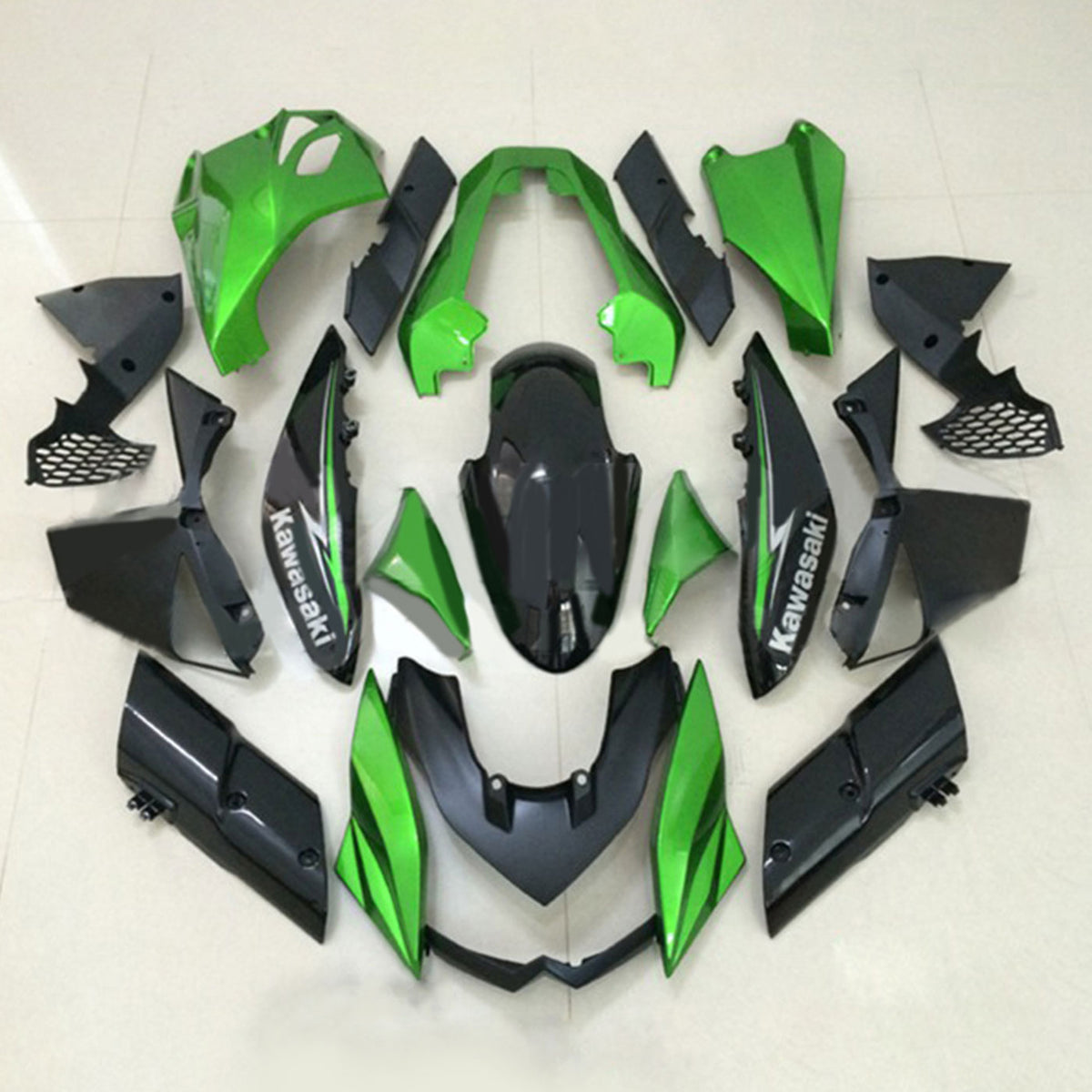 Amotopart 2010-2013 Kit de carénage Z1000 Kawasaki vert et noir Style1