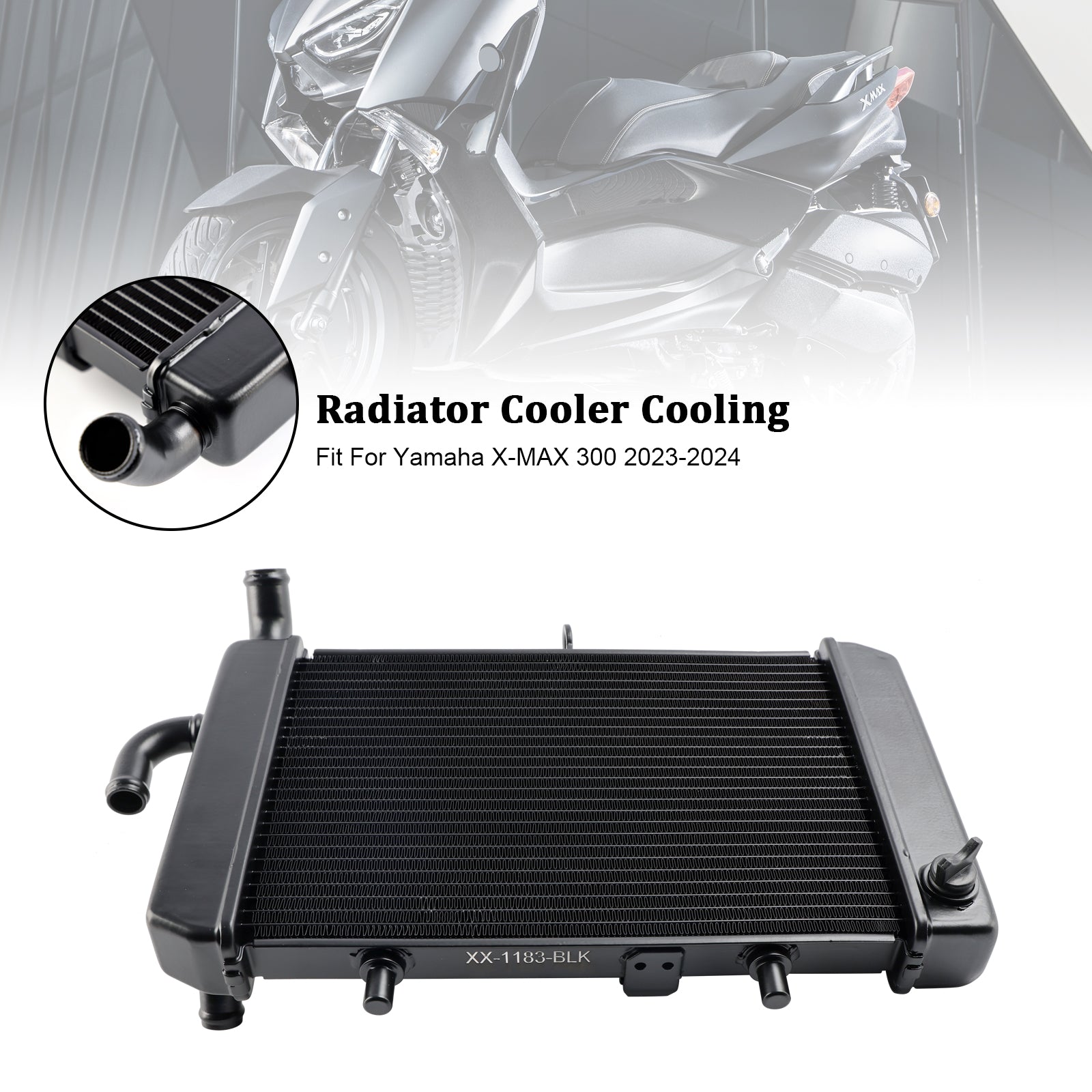 23-24 Yamaha X-MAX 300 XMAX Radiator Cooling Engine Cooler