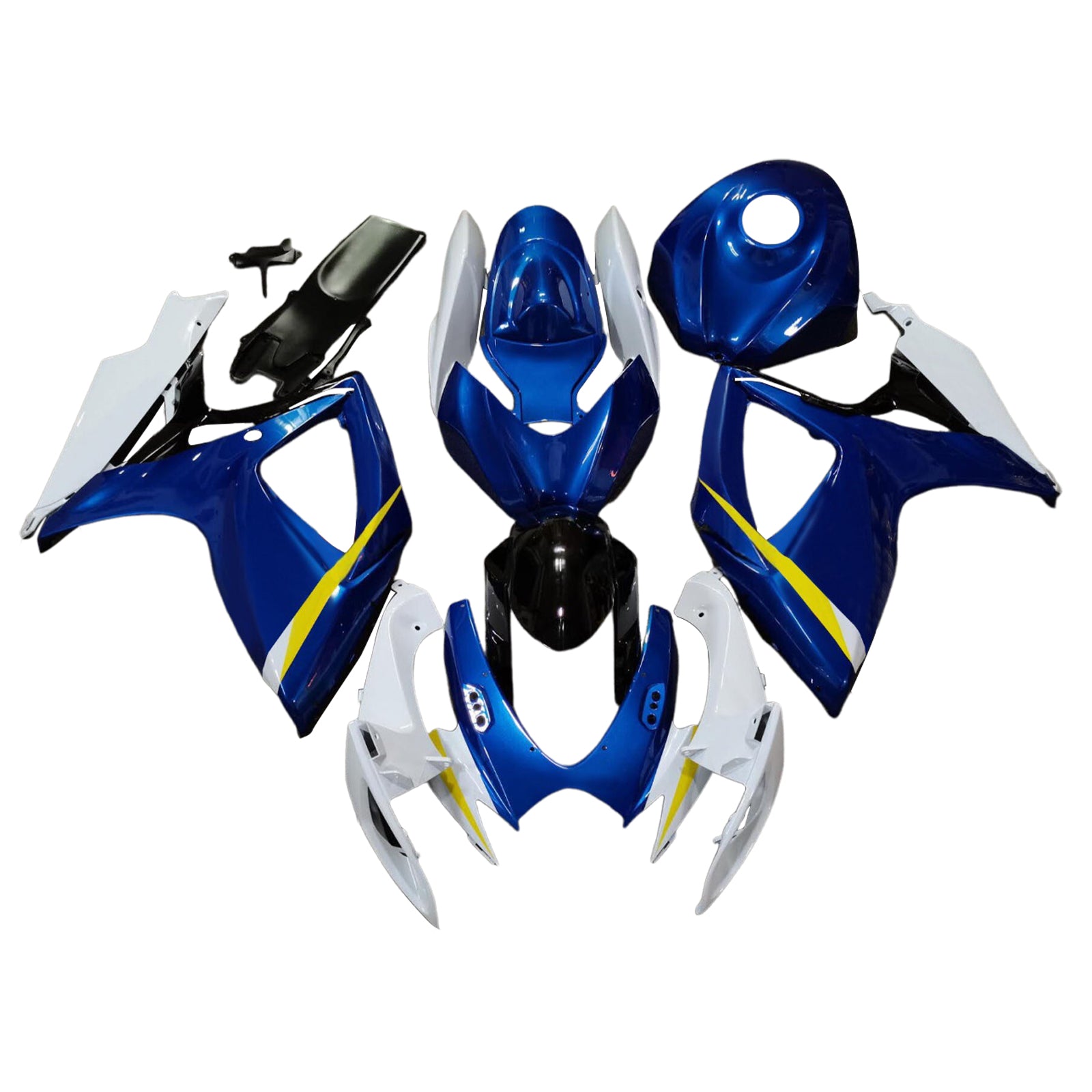Amotopart 2006-2007 Suzuki GSXR 600/750 Blue Yellow Line Fairing Kit