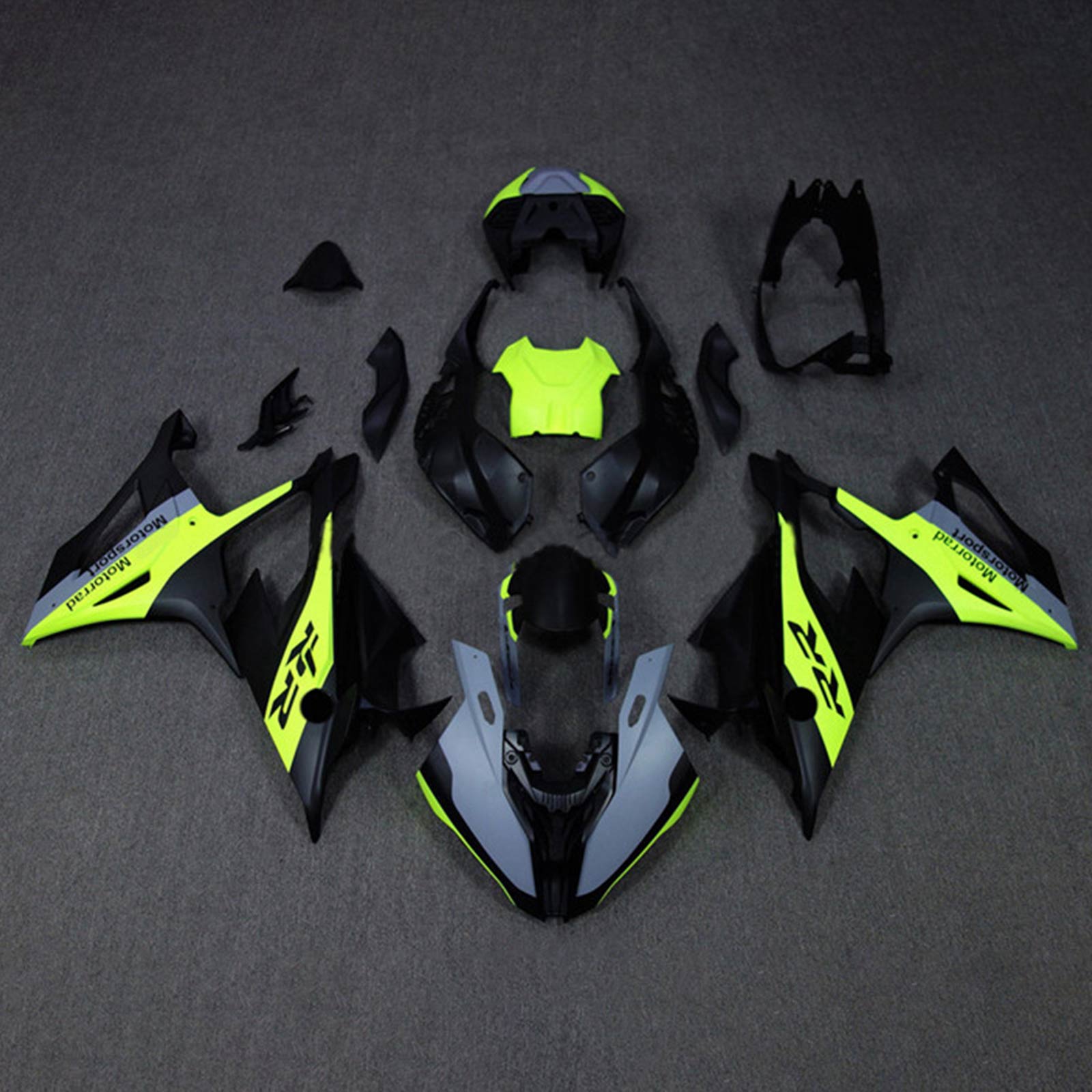 Amotopart 2019-2022 BMW S1000RR/M1000RR Yellow Black Racing Fairing Kit