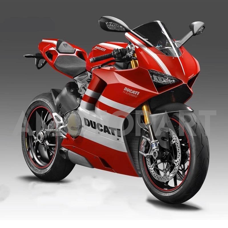 Amotopart Ducati 2018-2019 Kit di carenatura bianca rossa Panigale V4 V4S
