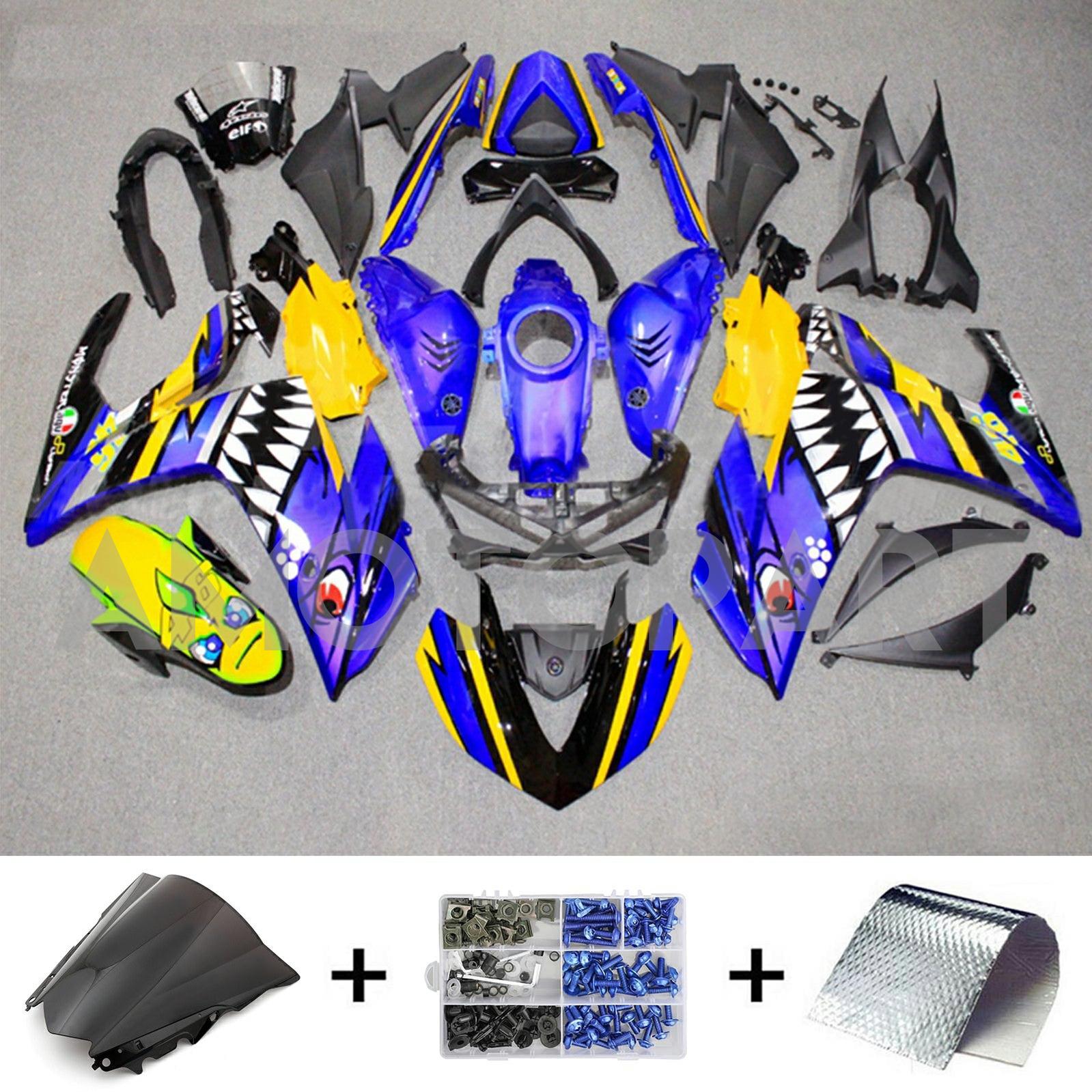 AMOTOTART YZF-R3 2014-2018 R25 2015-2017 Yamaha Blue & Yellow Style3 Kit de carenagem