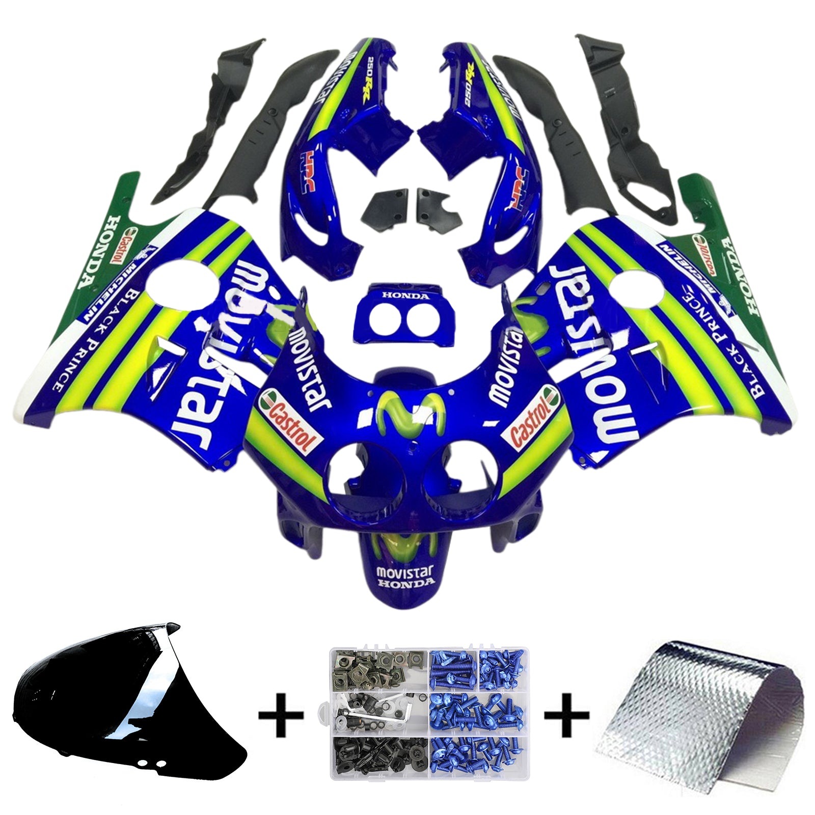 Amotopart 1990-1998 Honda CBR250RR MC22 Blue Fairing Kit