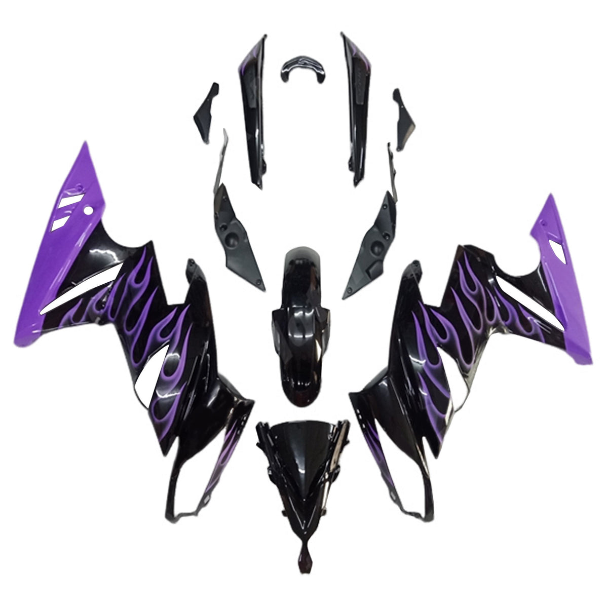 Amotopart 2009-2011 Kawasaki Ninja650 EX650 Black & Purple Fairing Kit