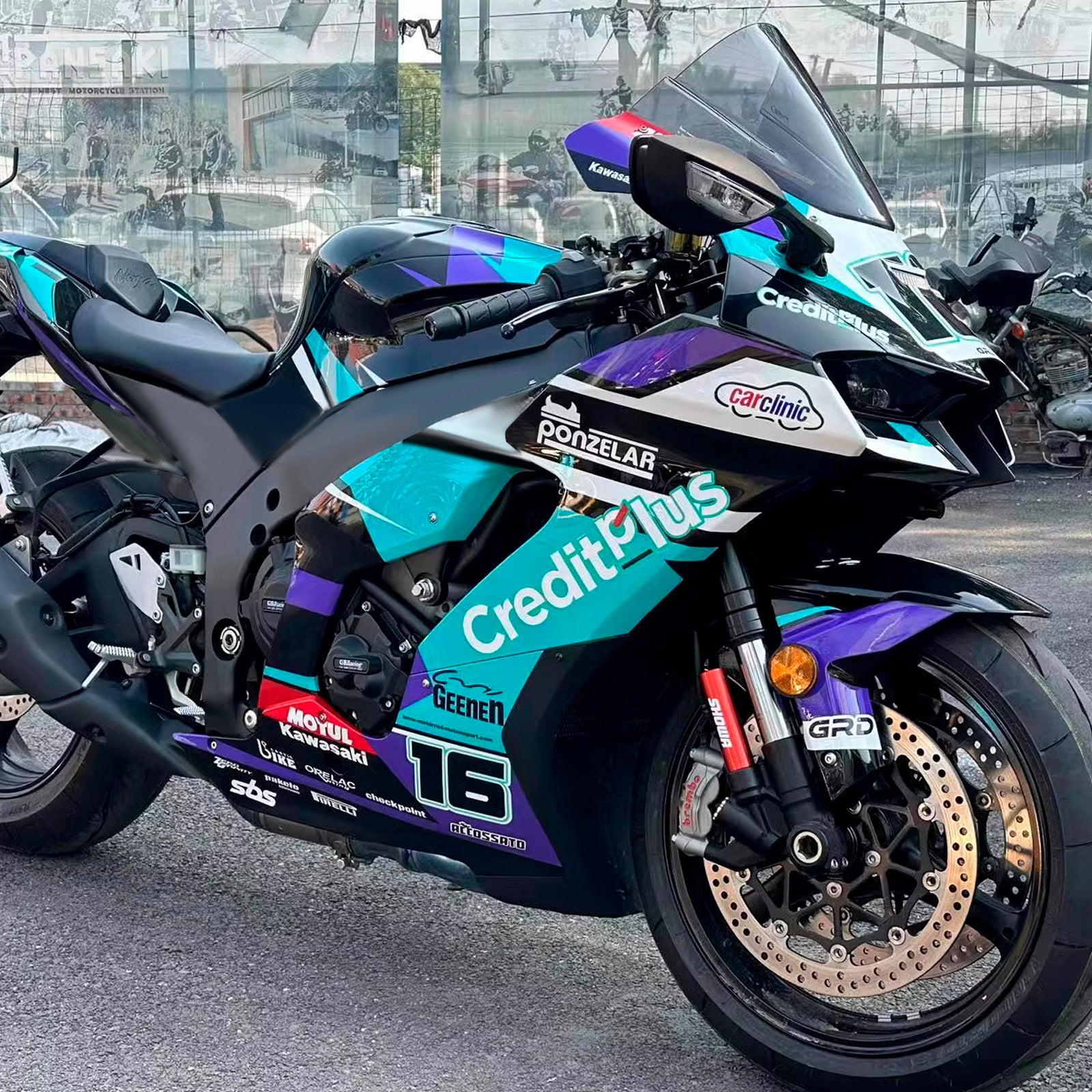 Amotopart 2021-2025 Kawasaki ZX-10R/ZX-10RR Black Blue Purple Fairing Kit