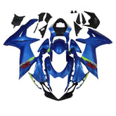 Amotopart 2011-2024 K11 GSXR 600/750 Suzuki Blue with Neon Yellow Accents Fairing Kit