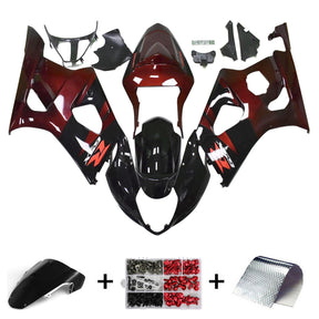 Amotopart 2003-2004 K3 GSXR1000 Suzuki Dark Red&Black Fairing Kit