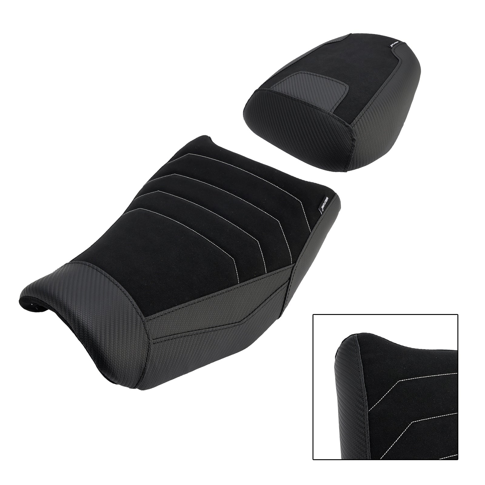 Suzuki V-Strom 250SX Front (Modelljahre 2024–2025)&REar Raider Beifahrer-Kissen-Set Schwarz