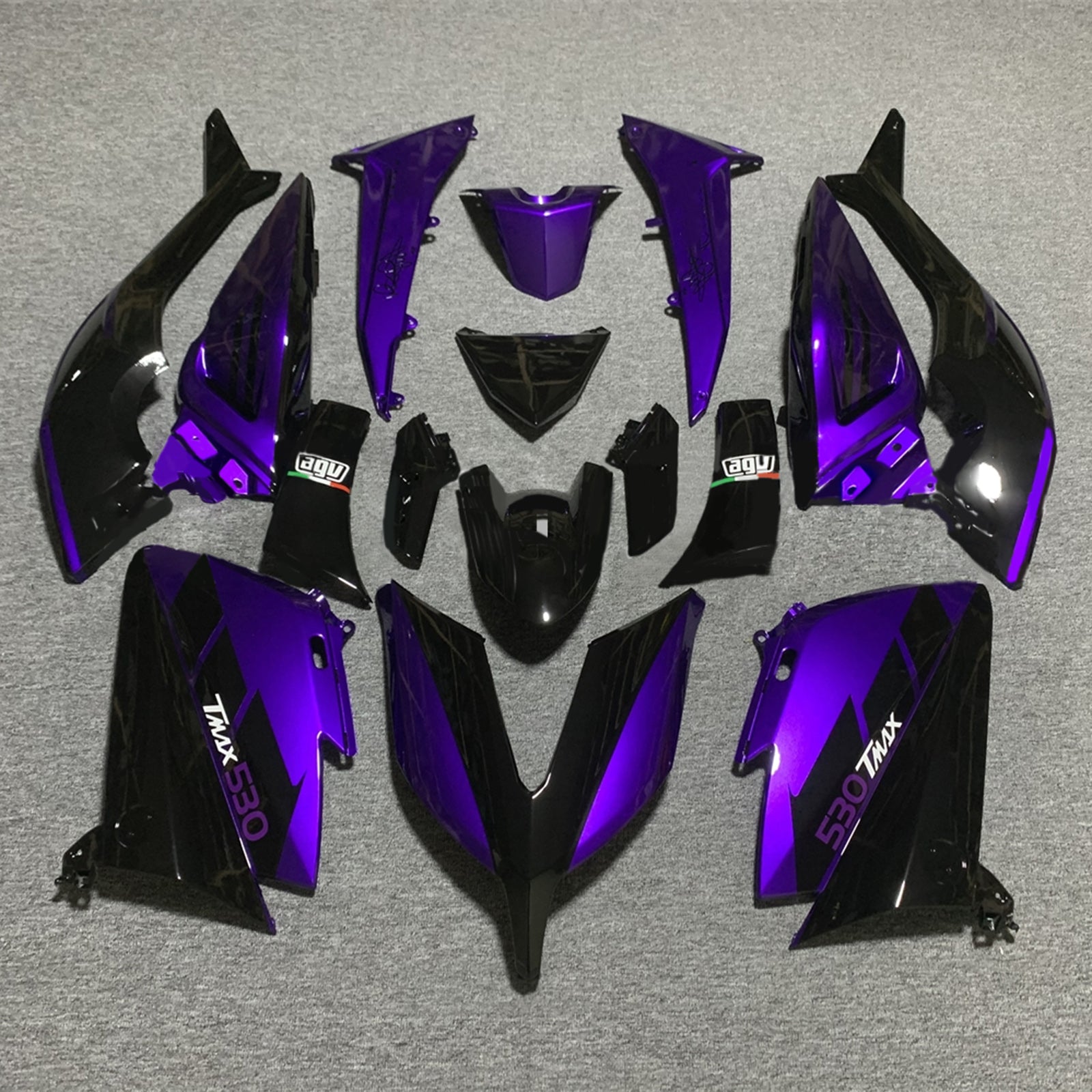 Amotopart 2015-2016 Yamaha T-Max TMAX530 Kit de carenado morado y negro