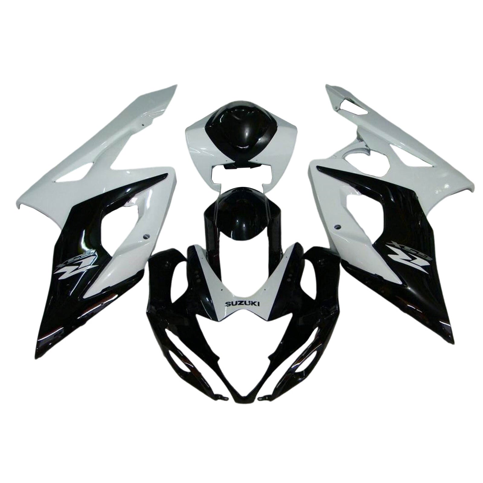 Amotopart 2005-2006 K5 GSXR1000 Suzuki Kit de carenado blanco y negro