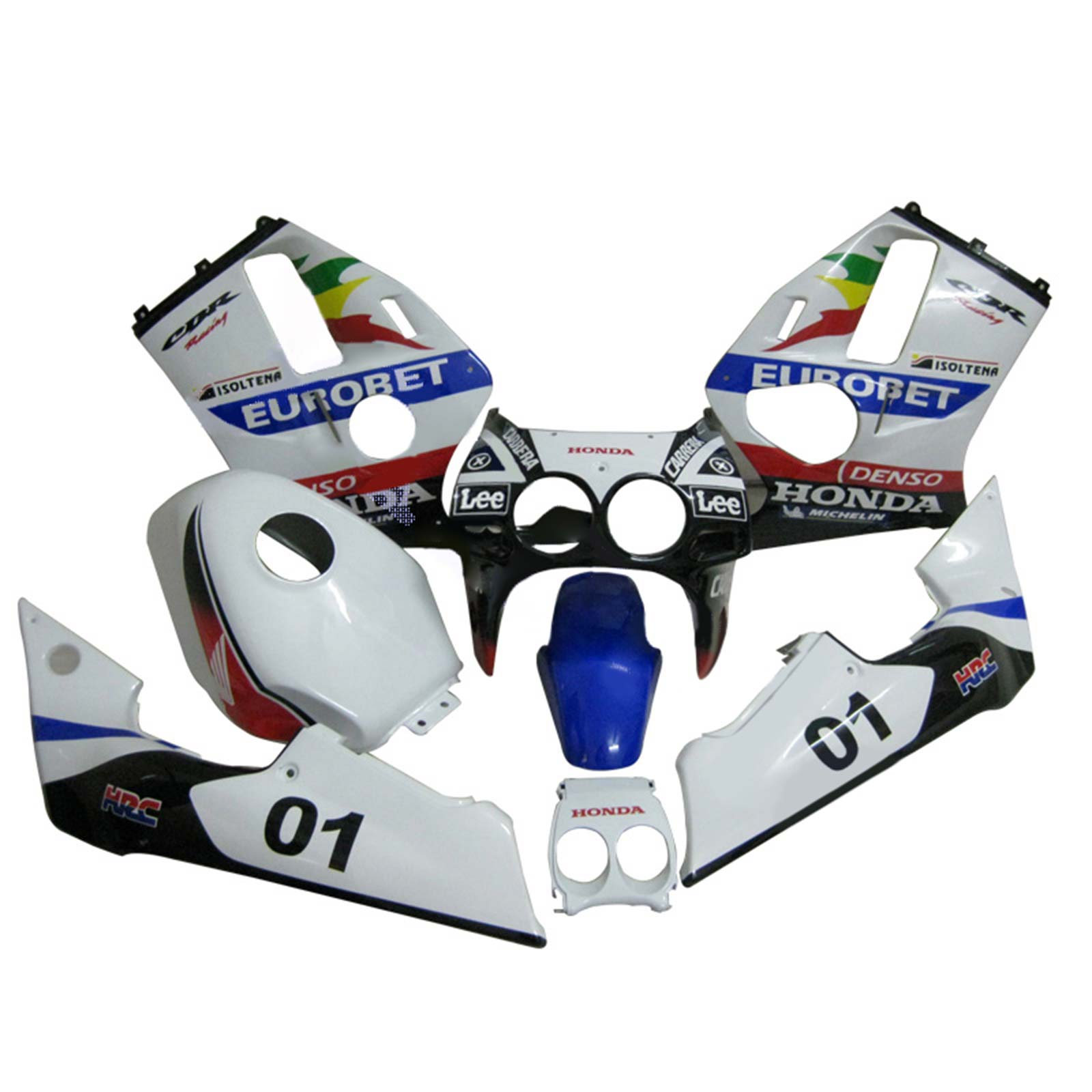 Amotopart 1988-1989 CBR250RR MC19 Honda White&Blue Fairing Kit