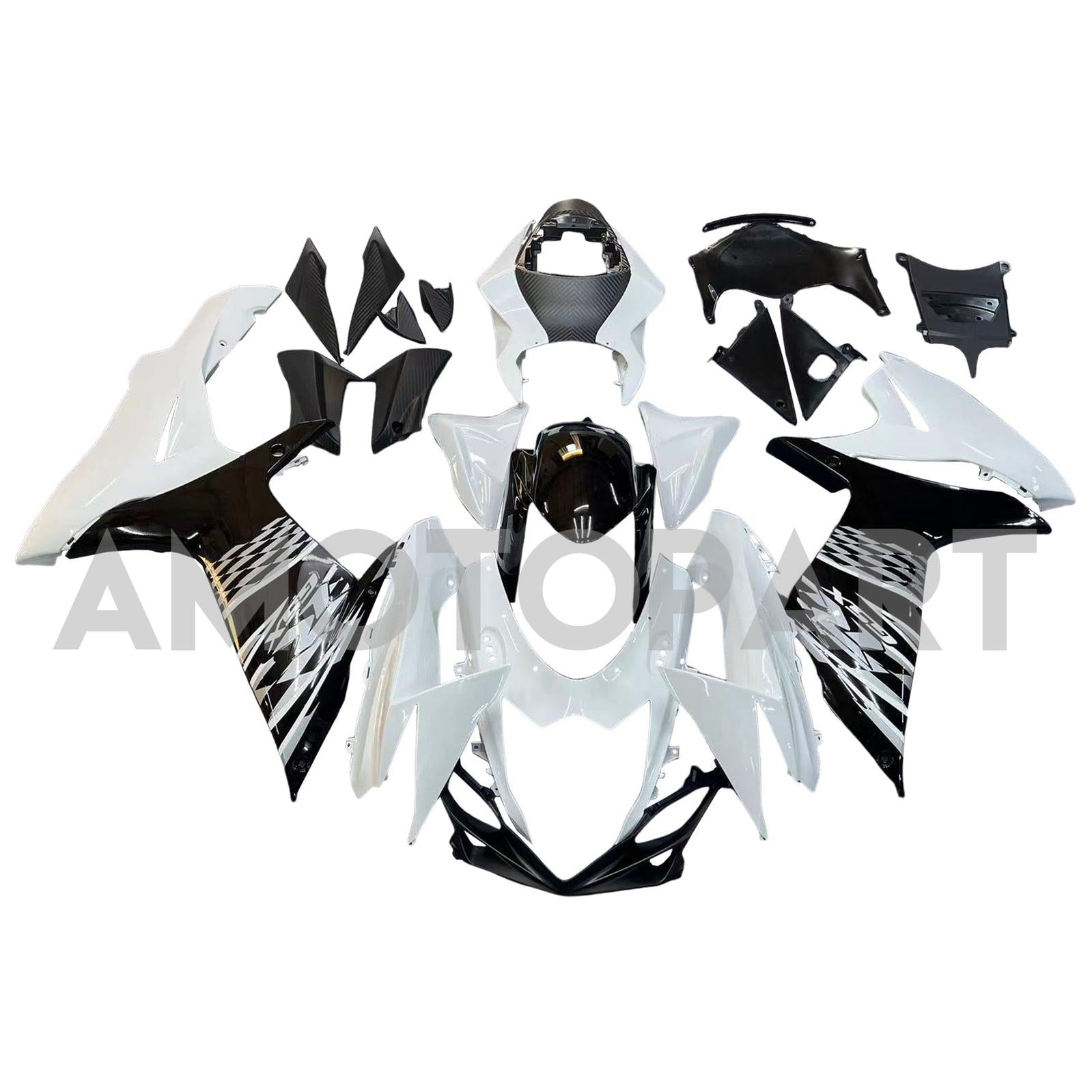 Amotopart 2011-2025 Suzuki GSXR 600/750 White Black Fairing Kit