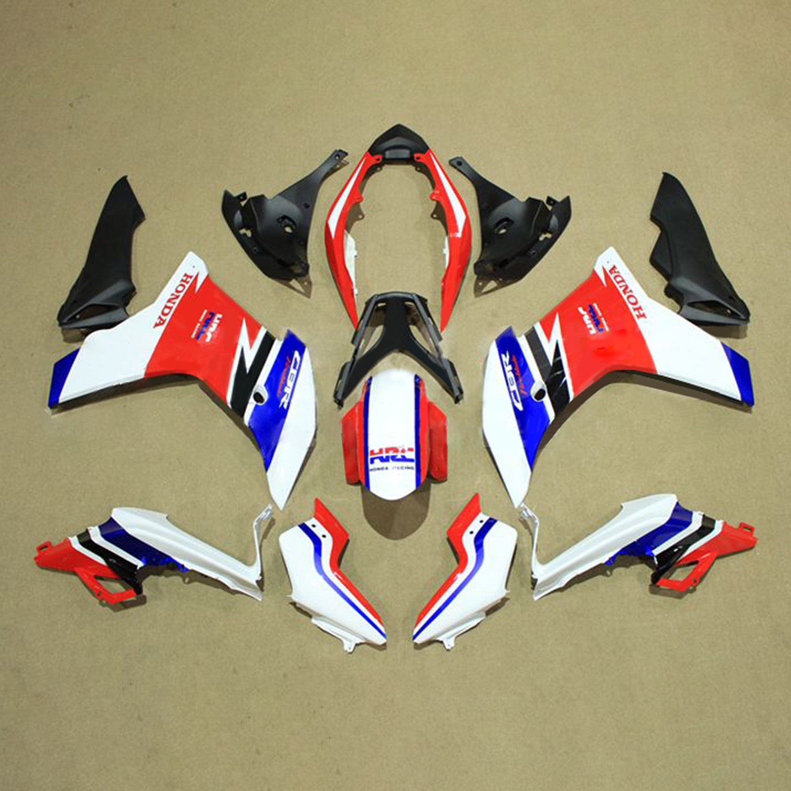 Amotopart 2011-2013 CBR600F Honda Kit de carénage bleu et rouge Style2