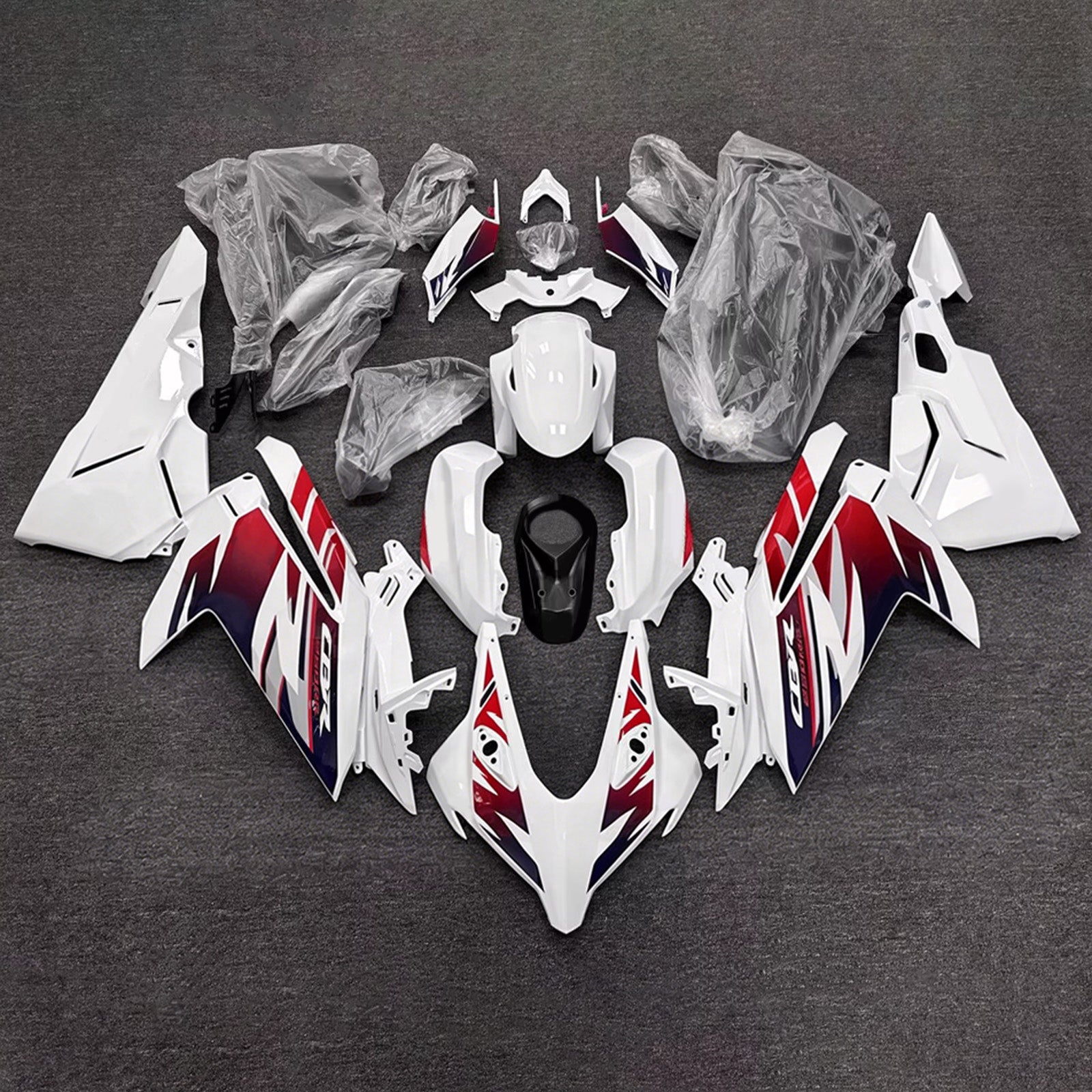 Amotopart 2023-2024 Honda CBR250RR White Fairing Kit