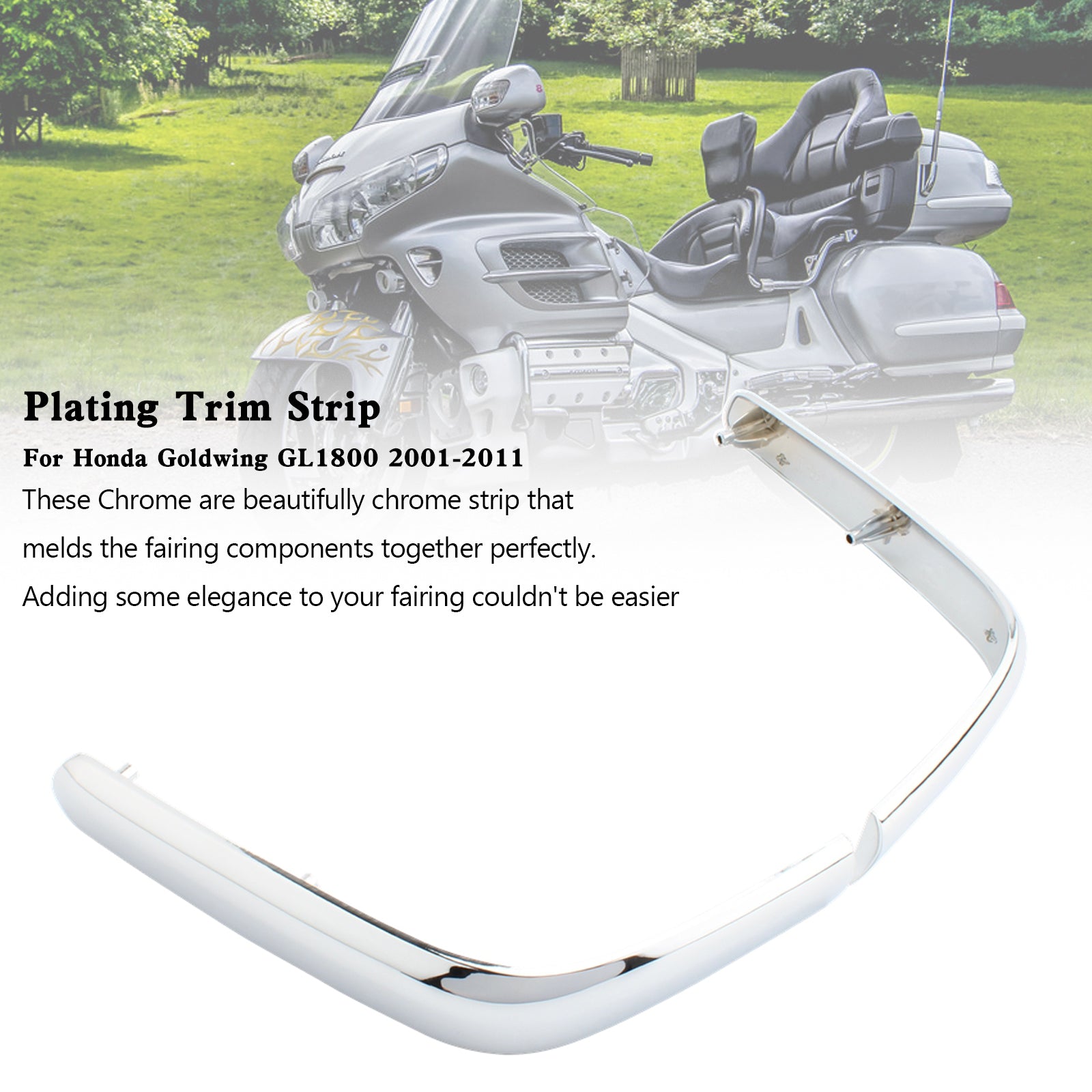 Trunk Trim Strip Moldings Accent For Honda Goldwing GL1800 2001-2011 Chrome