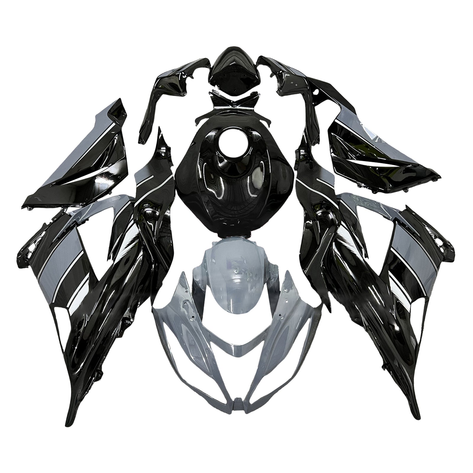 Amotopart 2013-2018 Kawasaki ZX6R 636 Grey Black Dehnung Kit