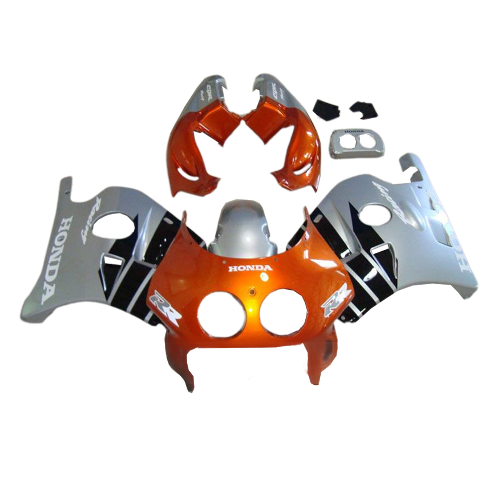 Amotopart 1990-1998 Honda CBR250RR MC22 Orange Silver Fairing Kit