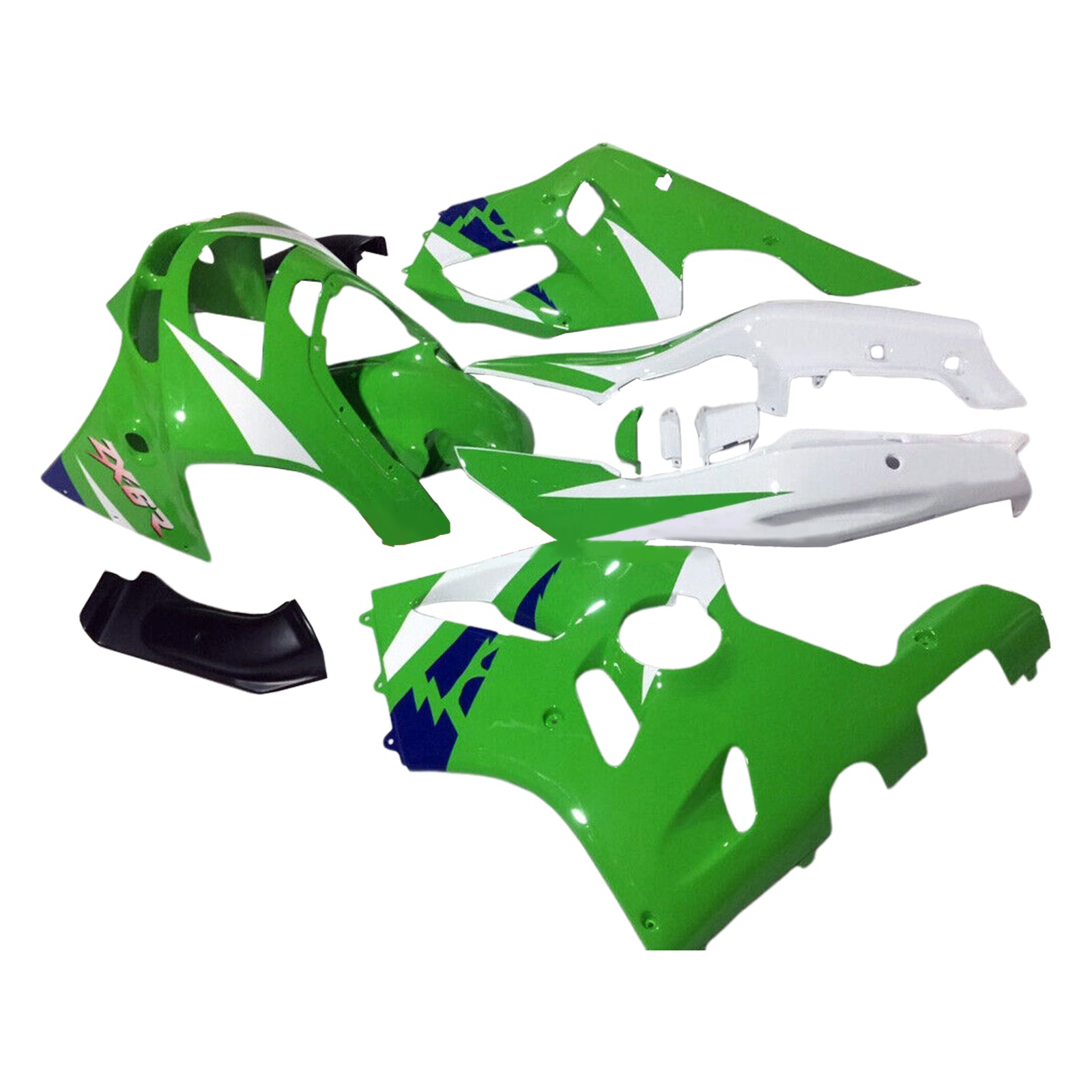 Amotopart 1994-1997 Kawasaki ZX-6R Kit de carenado verde blanco