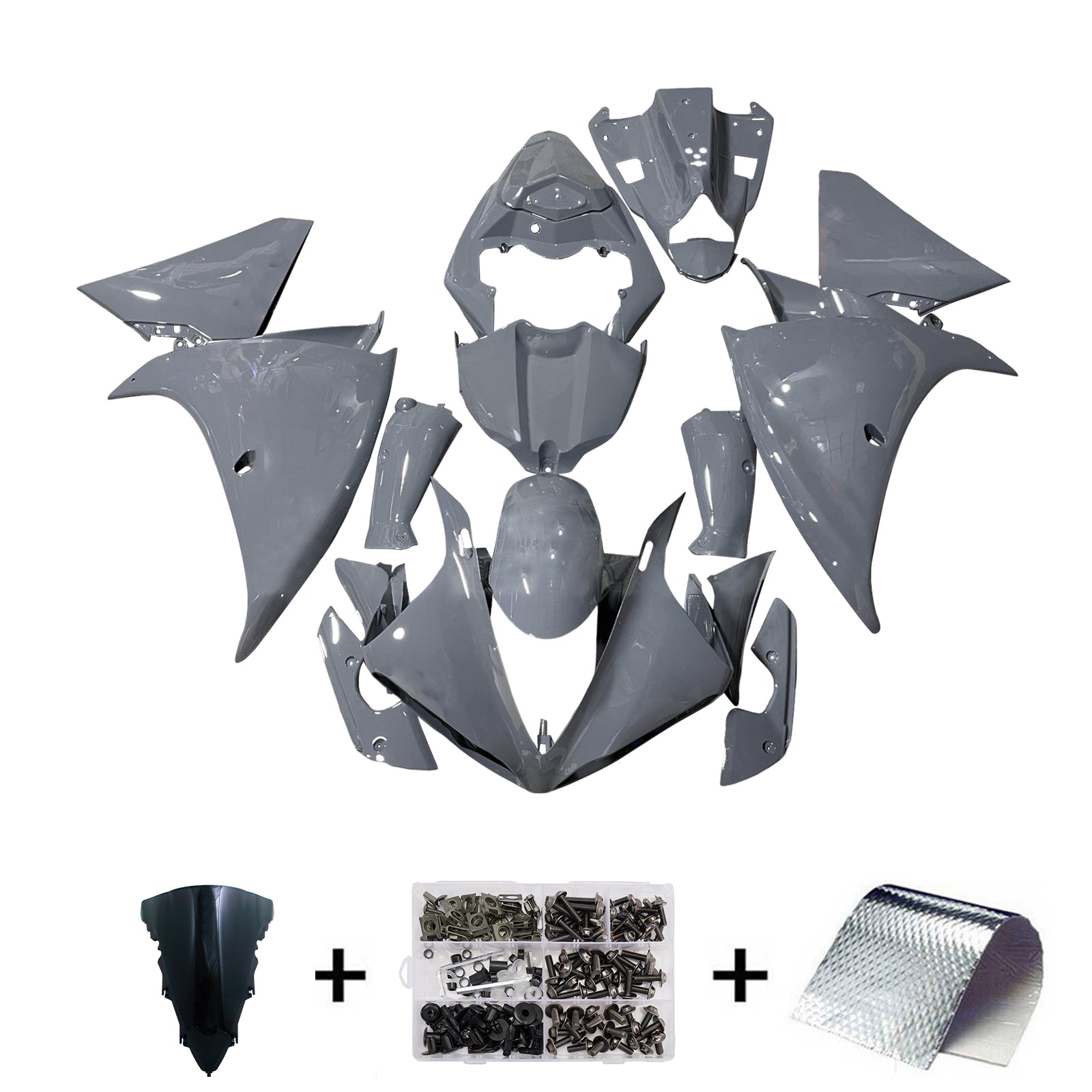 Amotopart 2009-2011 Yamaha YZF-R1 Grey Fairing Kit