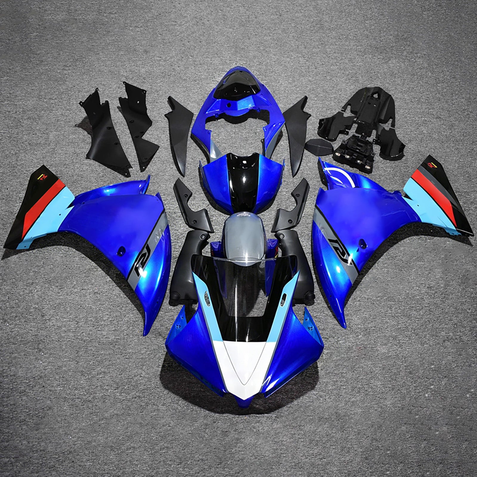 Amotopart 2012–2014 Yamaha YZF-R1 Blaues Verkleidungsset