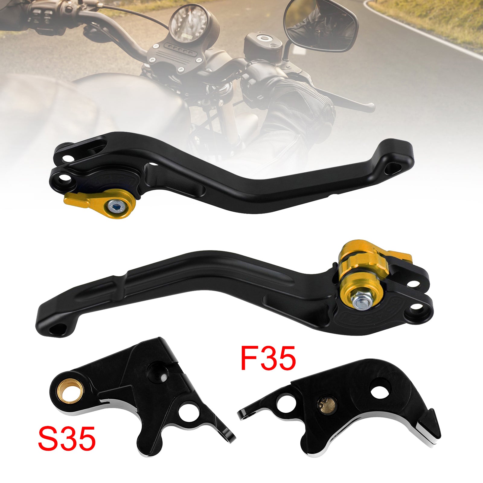 05-06 Guld Suzuki GSXR600 06-10 GSXR1000 NY kortkoblingsbremsehåndtag