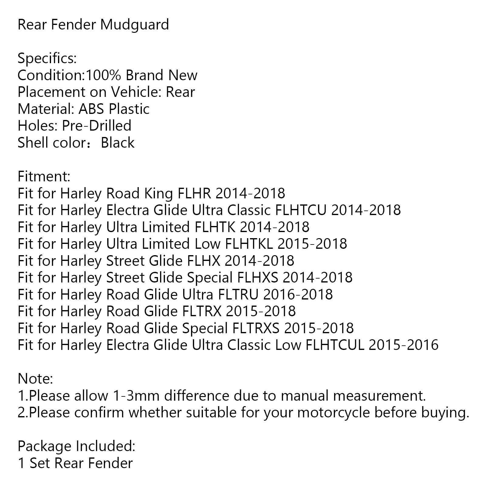 LED-Leuchte für den hinteren Kotflügel, passend für Touring Road King FLHR Street Glide FLHX Bernstein