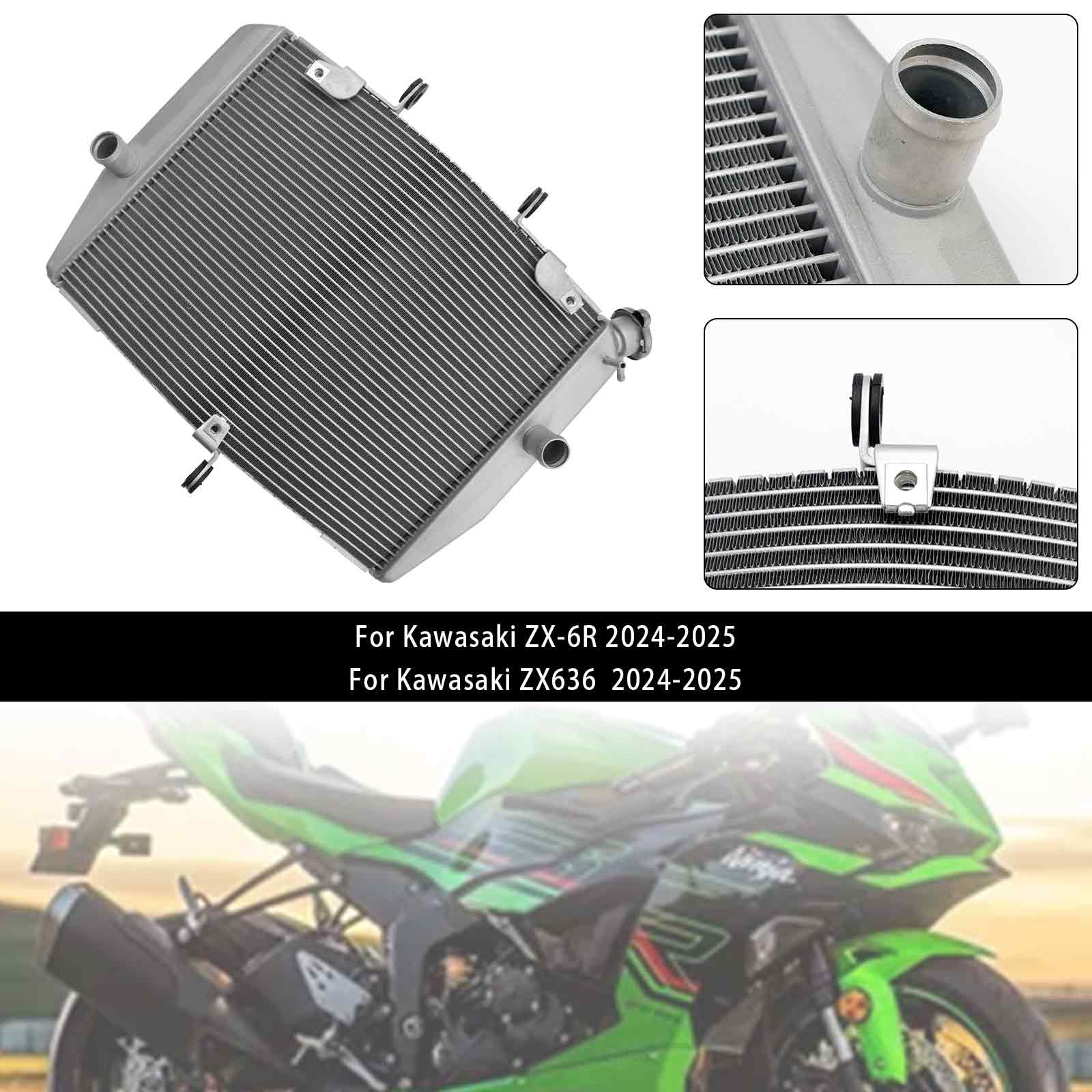 24-25 Kawasaki ZX-6R ZX636 Radiator Cooling Engine Cooler