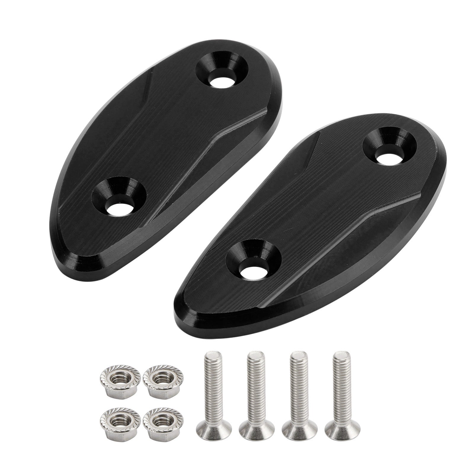 Schwarze Spiegellösch-Blindblockplatten für Honda CBR1000RR 2008–2023