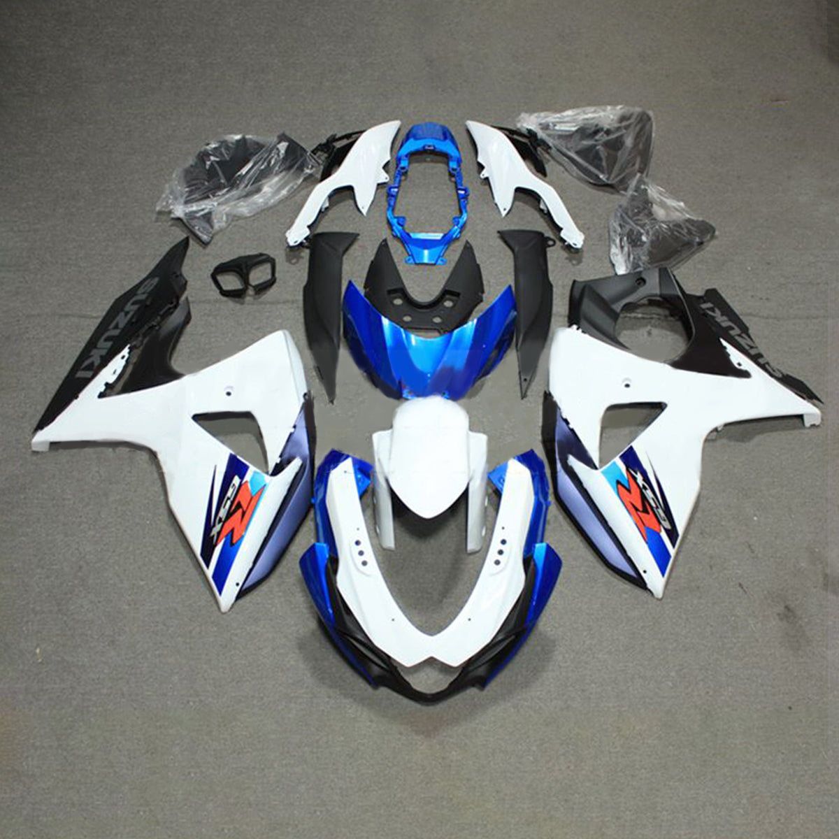 Amotopart 2009-2016 K9 GSXR1000 Suzuki Bleu et Blanc Style1 Kit de carénage