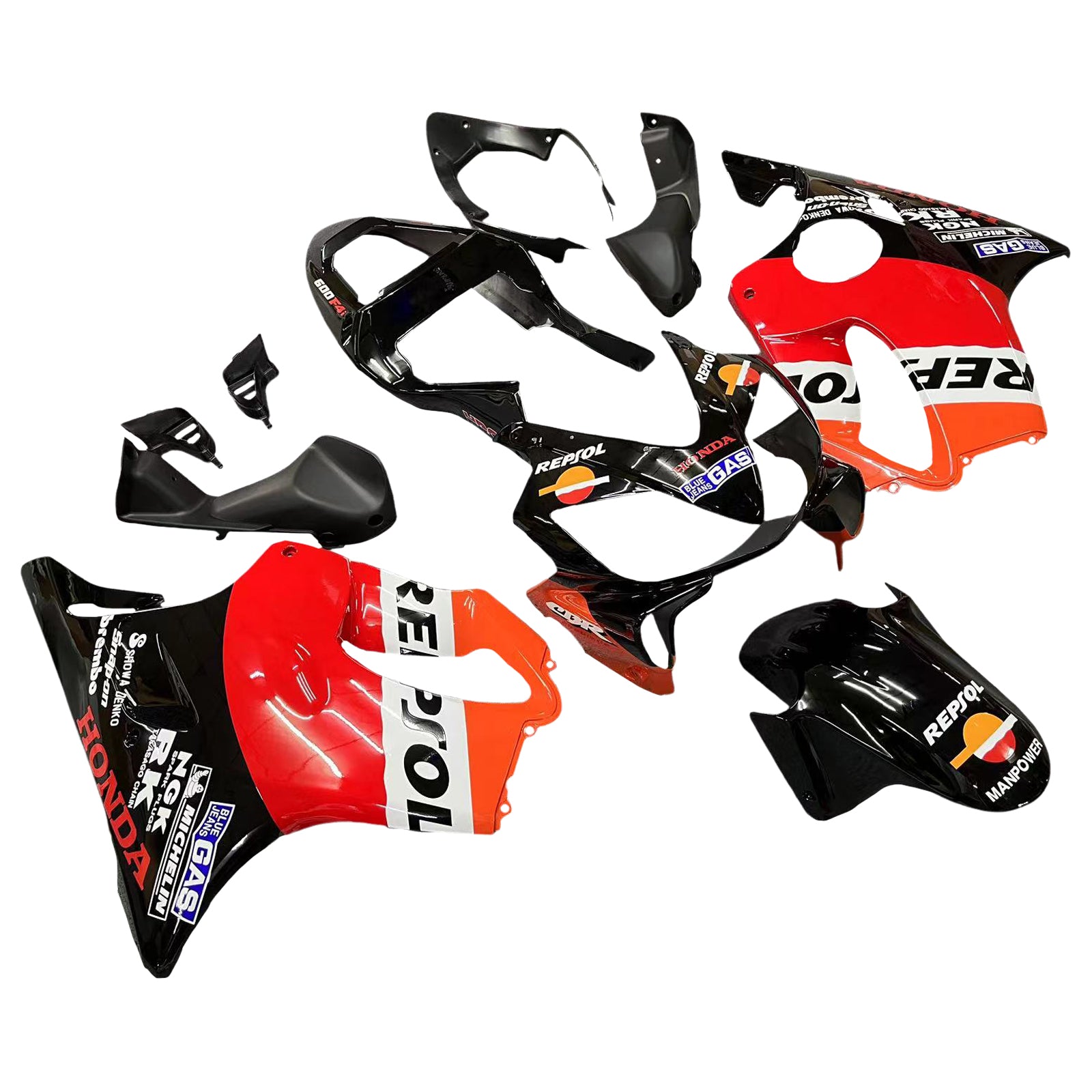 Amotopart 2001-2003 Honda CBR600 F4i Red&Orange Repjol Fairing Kit