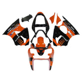 Amotopart 2000-2002 Kawasaki ZX6R 636 & 2005-2008 Kawasaki ZZR600 Orange Black Fairing Kit