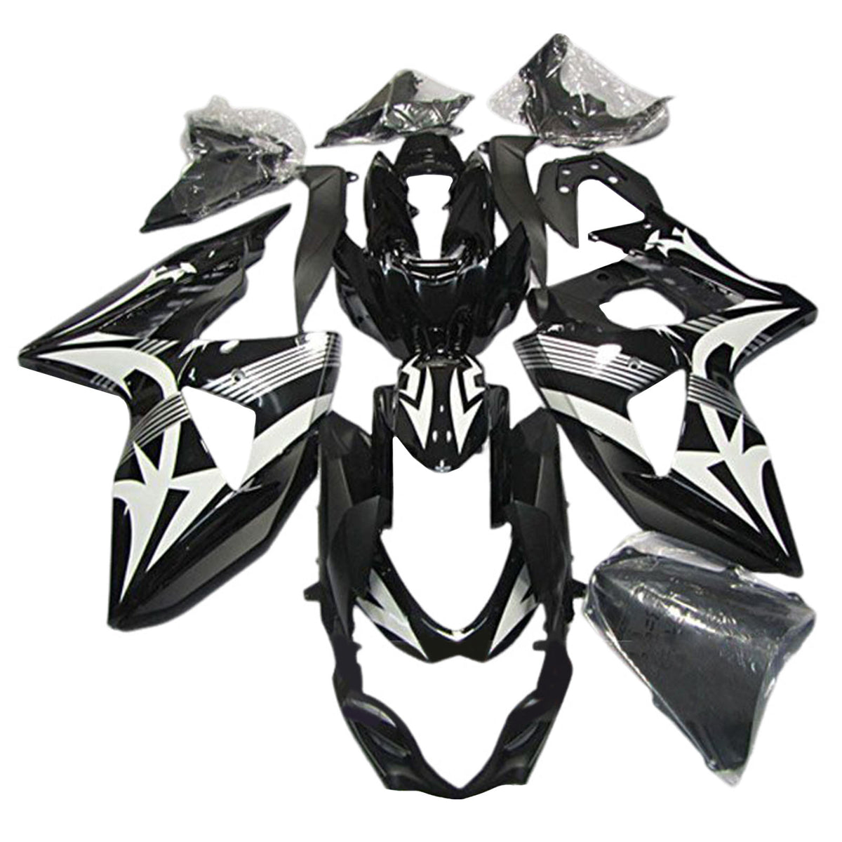 Amotopart 2009-2016 K9 GSXR1000 Suzuki Black&White Fairing Kit