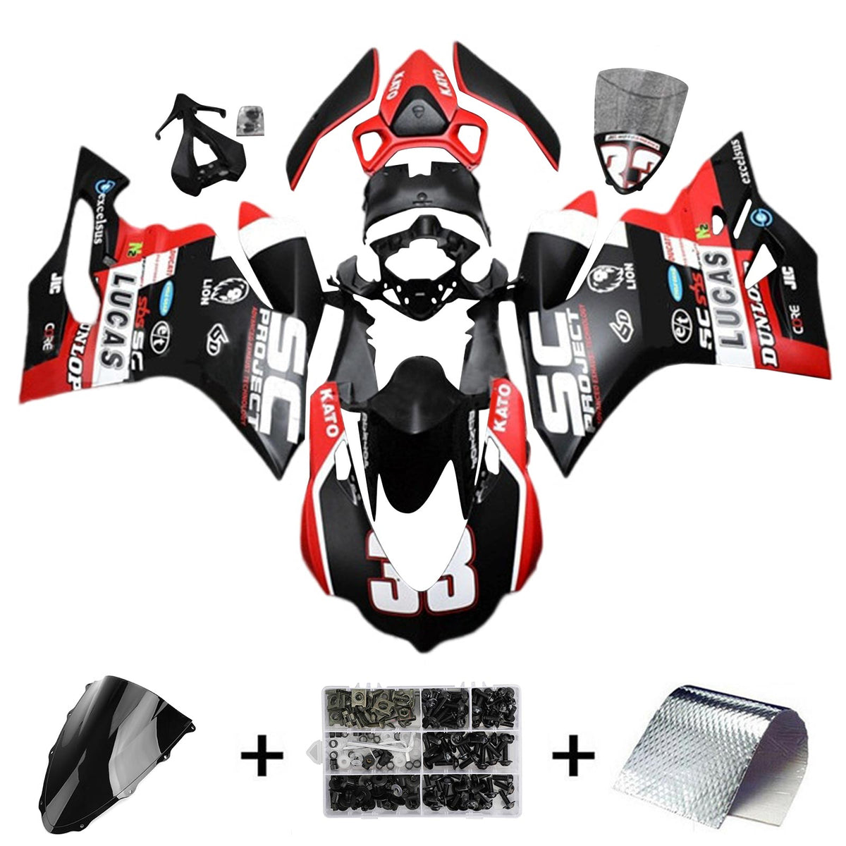 Kit carena Amotopart 2015-2020 Ducati 1299 959 Red Style1