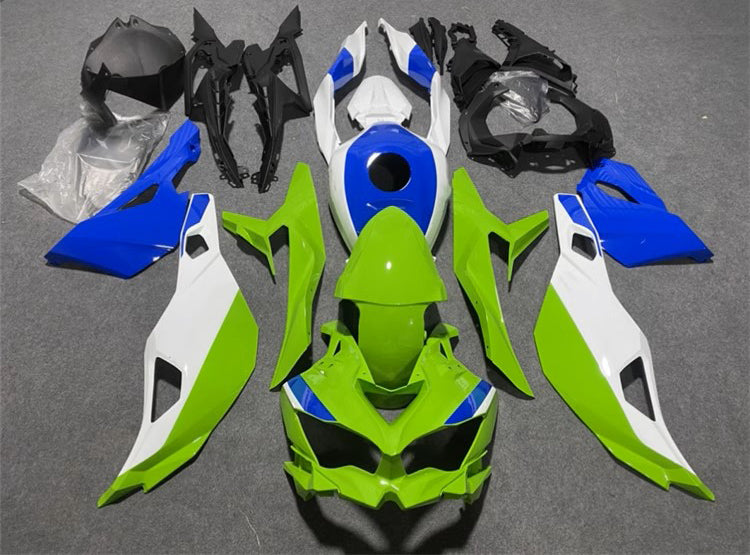 Amotopart 2019-2024 Kawasaki Ninja ZX25R ZX4R ZX4RR Kit de carenado blanco azul claro verde