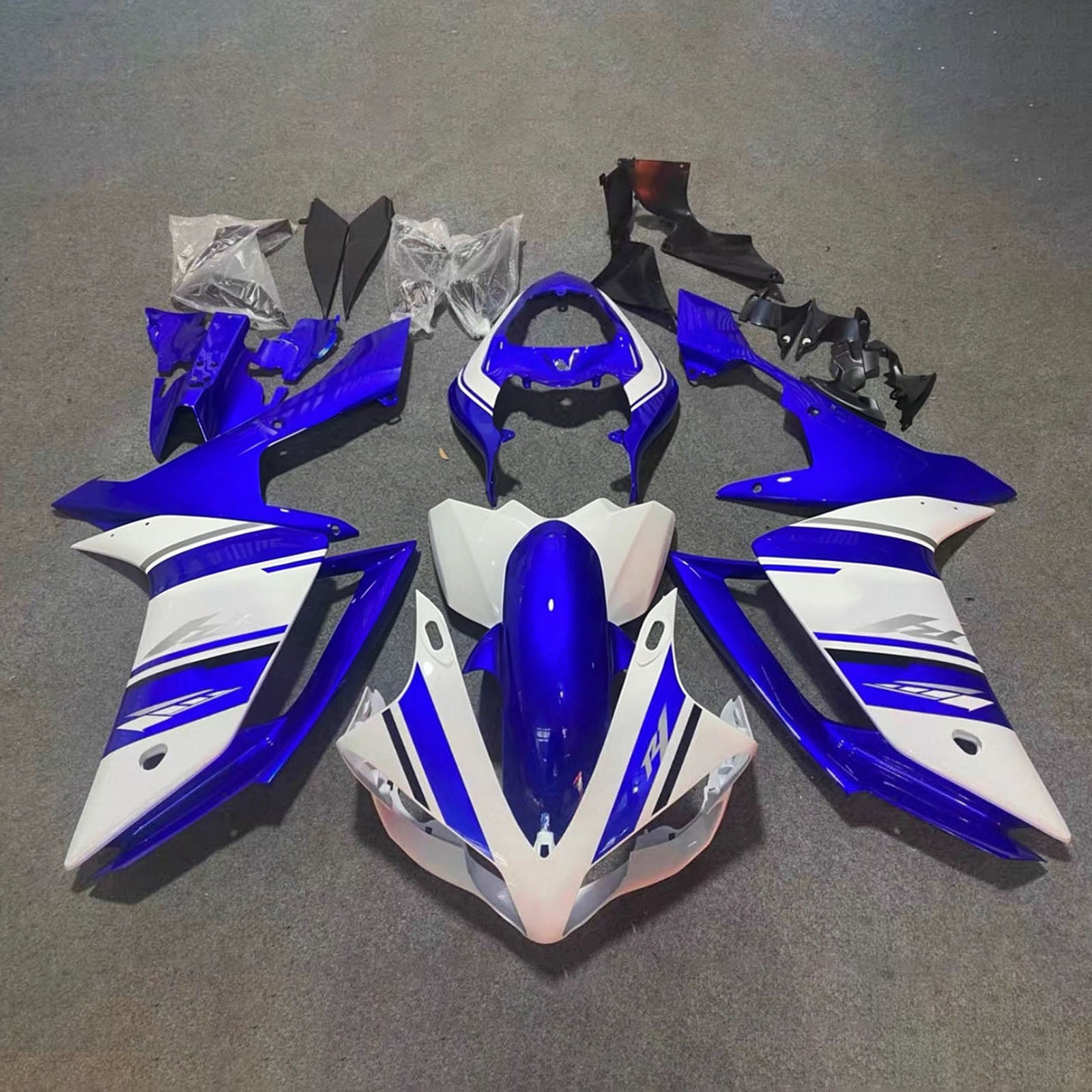 Amotopart 2007-2008 Yamaha YZF 1000 R1 Blue/White Fairing Kit