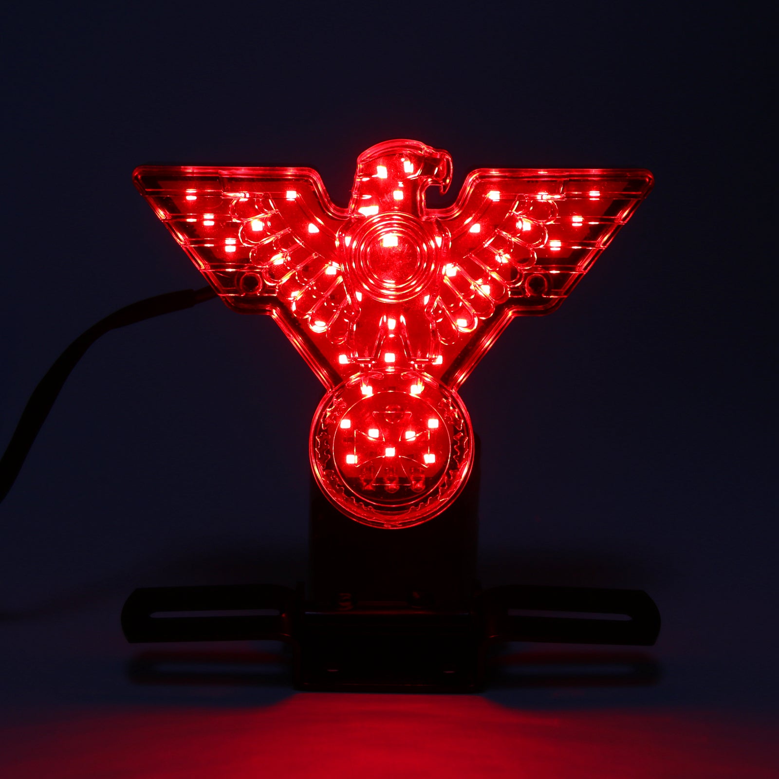 Lampada fanale posteriore a LED per moto Eagle Chopper Bobbe con piastra