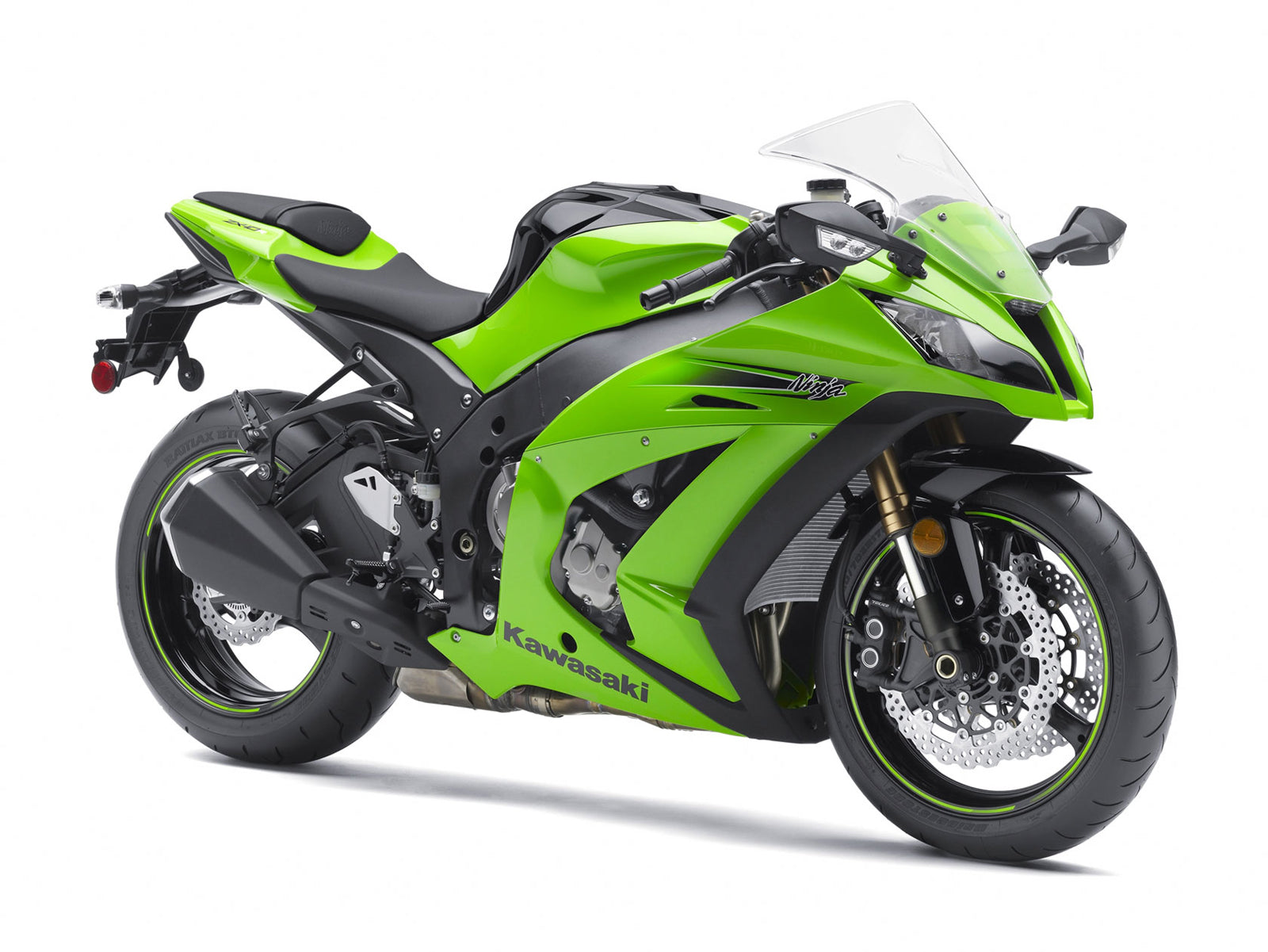 Amotopart 2011-2015 Kawasaki ZX10R Green Black Fairing Kit