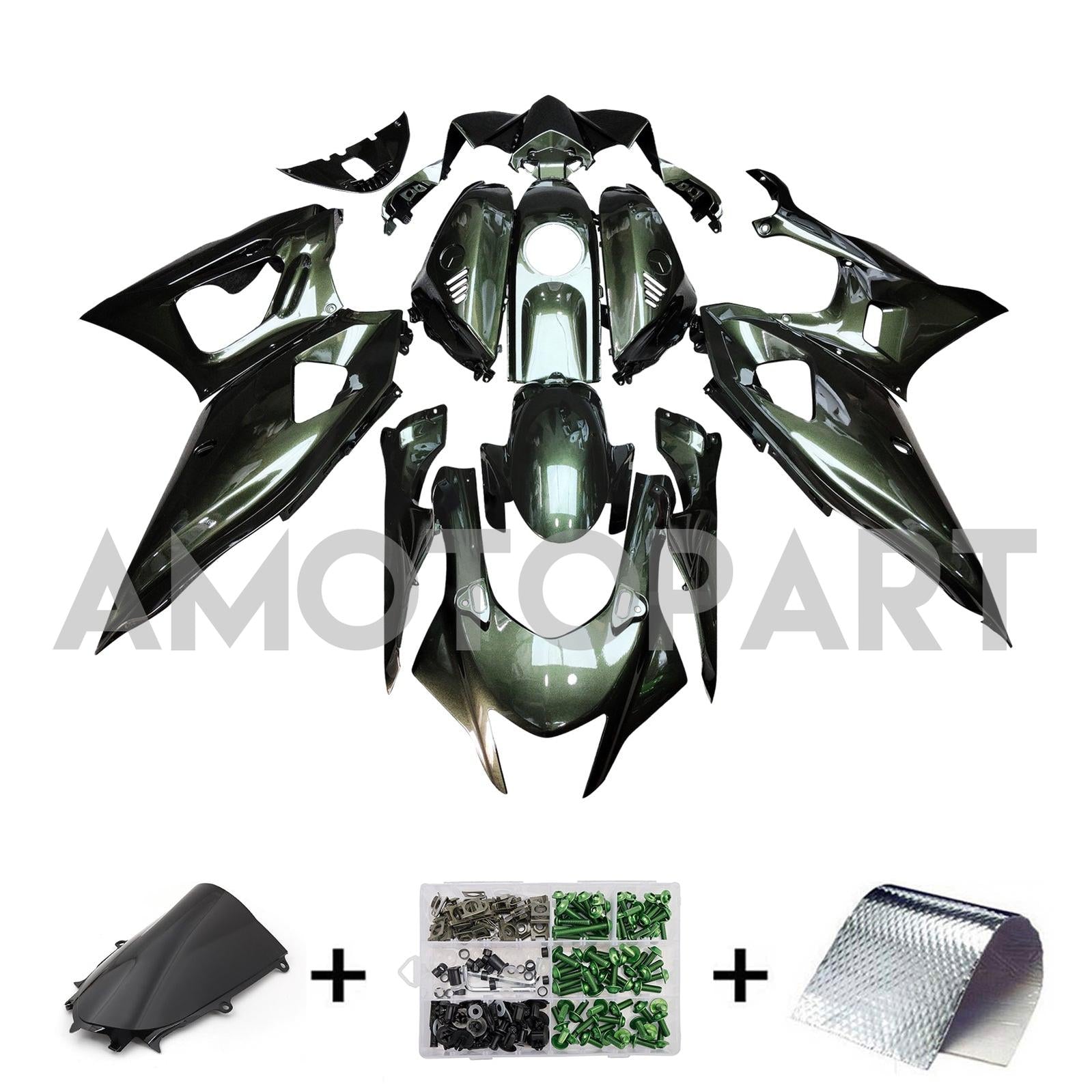 Amotopart 2021-2025 Yamaha YZF-R7 Black Fairing Kit