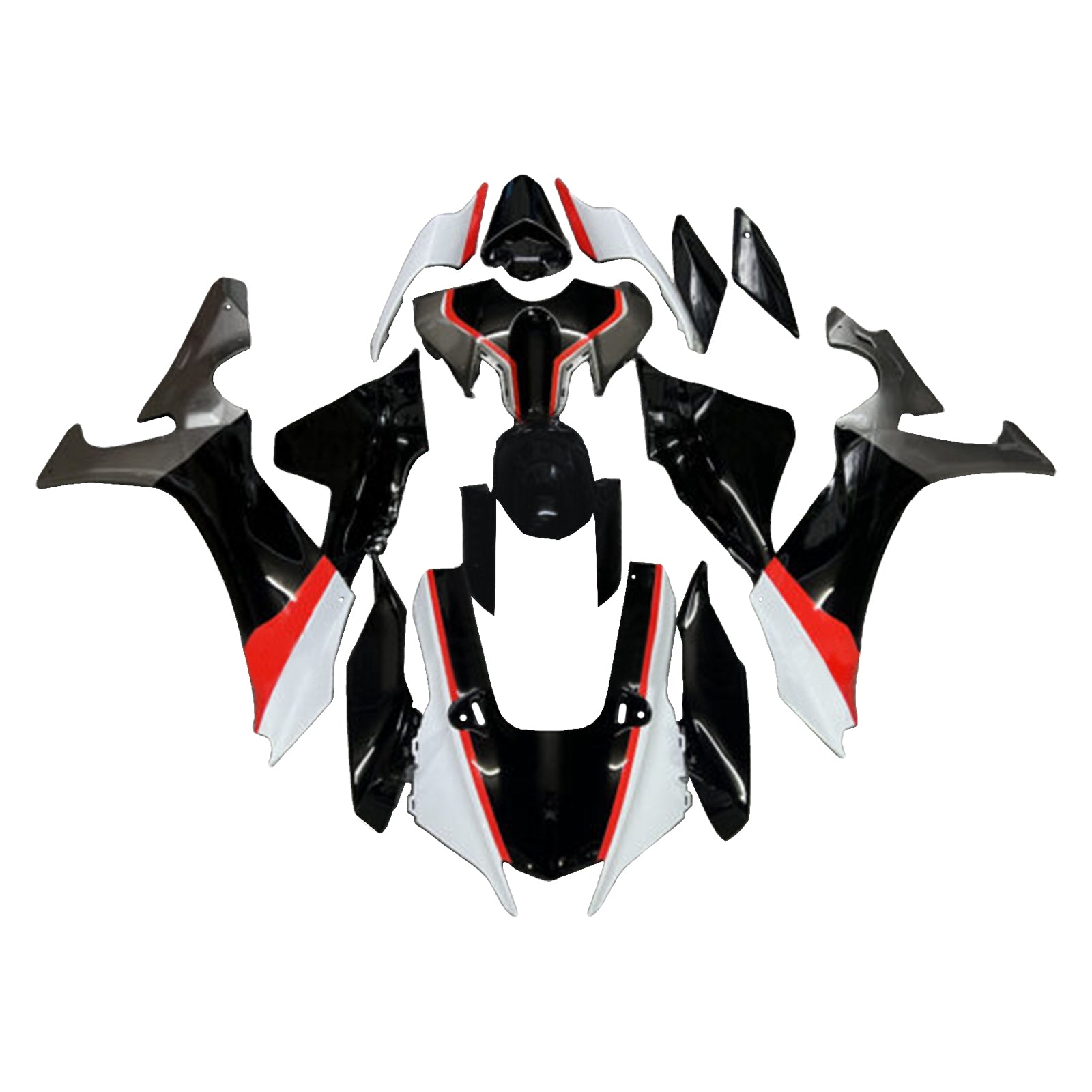 Amotopart 2020-2025 Yamaha YZF-R1 Black White Orange Fairing Kit