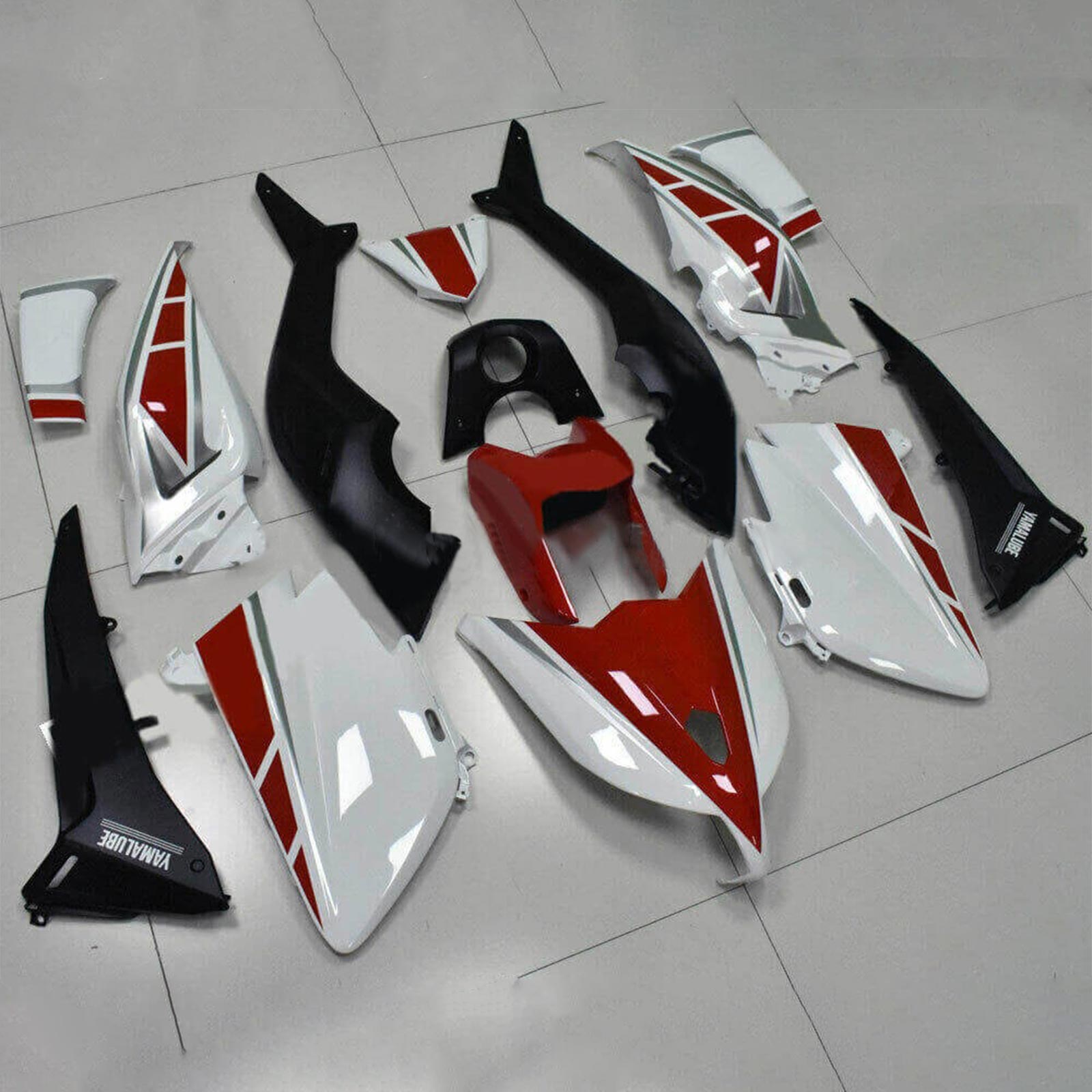 Amotopart 2012-2014 Yamaha T-Max TMAX530 Kit de carenado rojo y blanco Style3