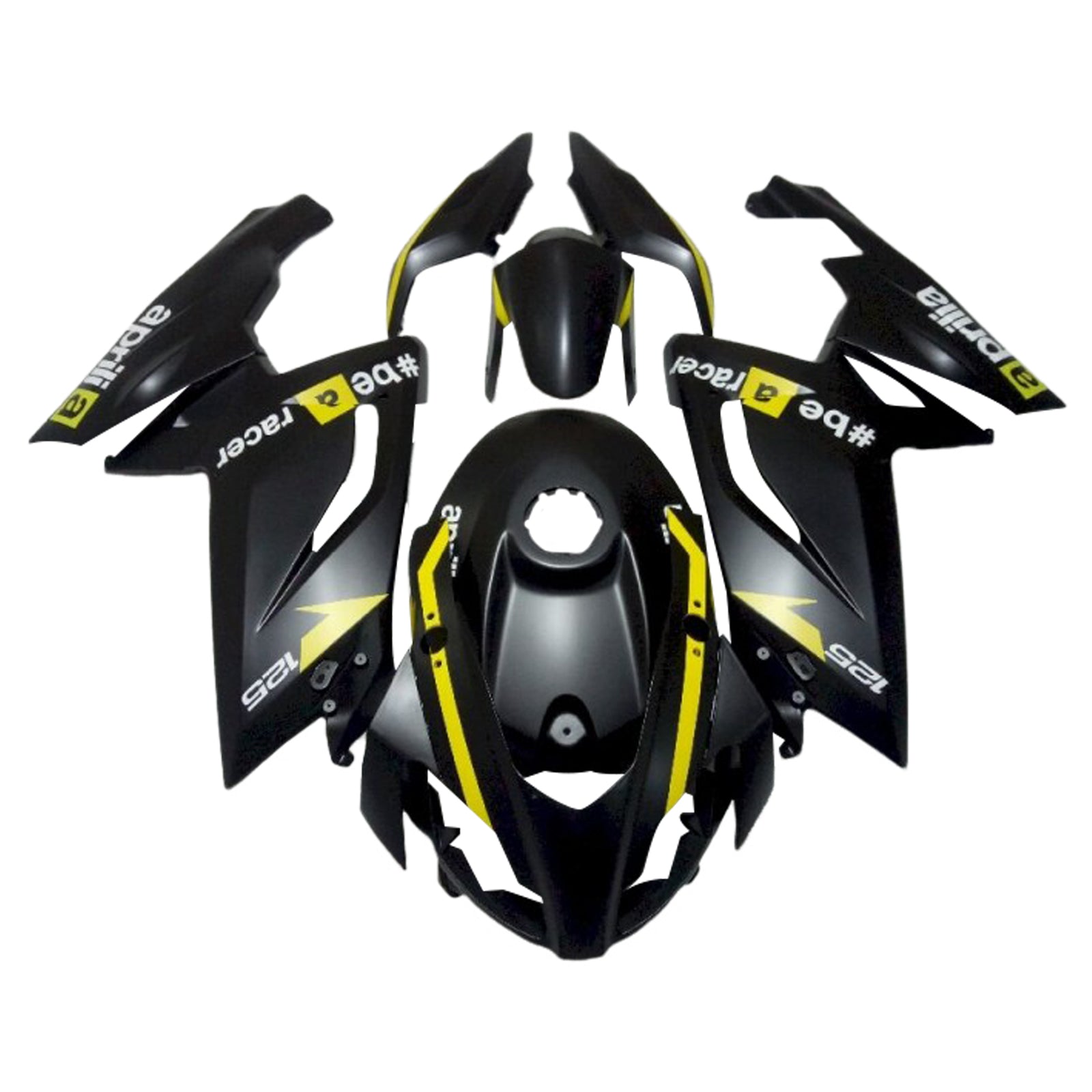 Amotopart 2006-2011 RS125 Aprilia Black&Yellow Fairing Kit